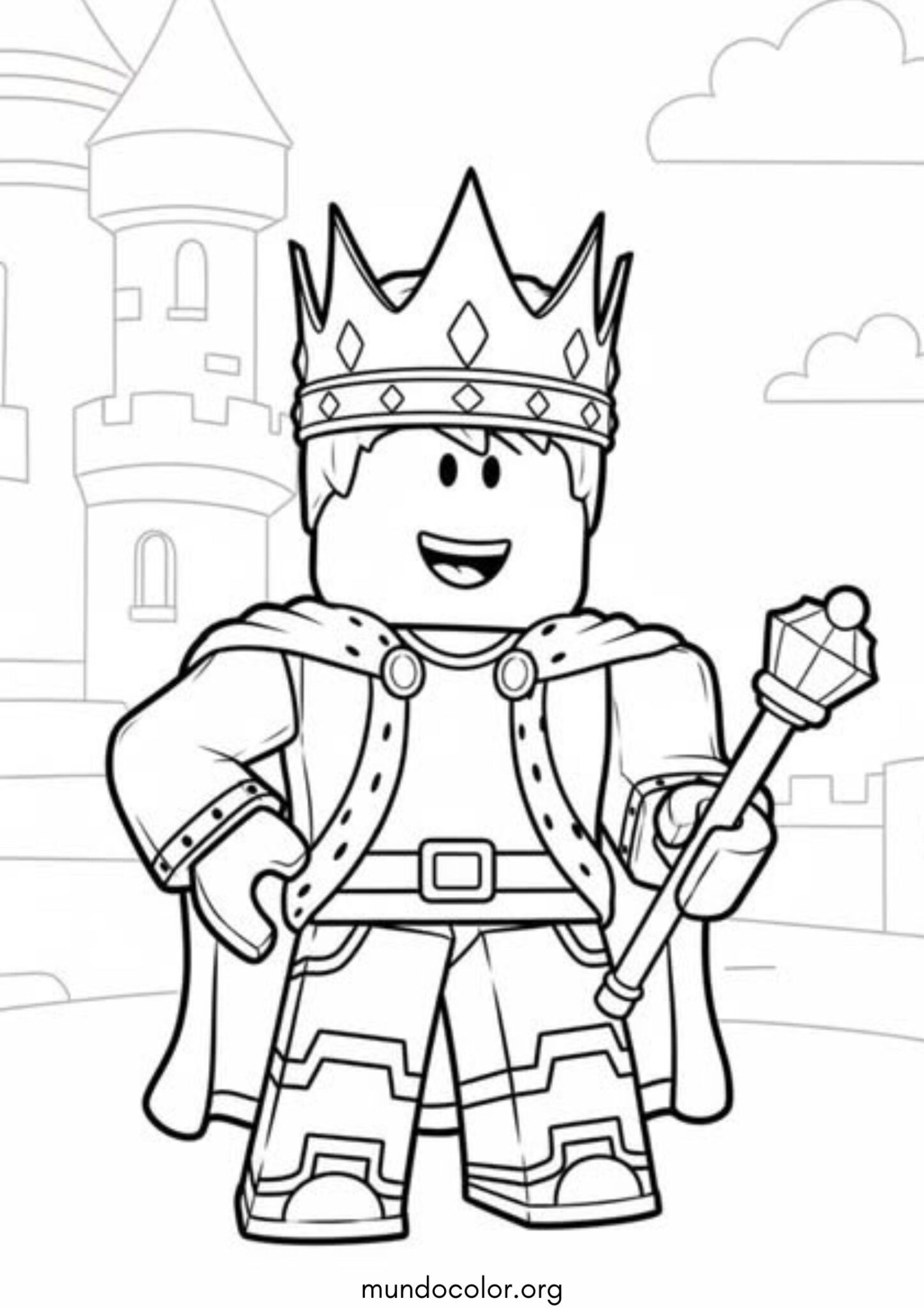 Dibujo de Skin de Roblox de rey para imprimir Dibujo de Skin de Roblox de rey para colorear