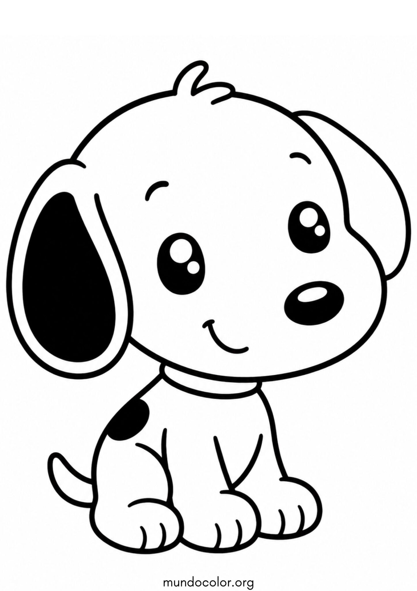 Dibujo de Snoopy kawaii para colorear