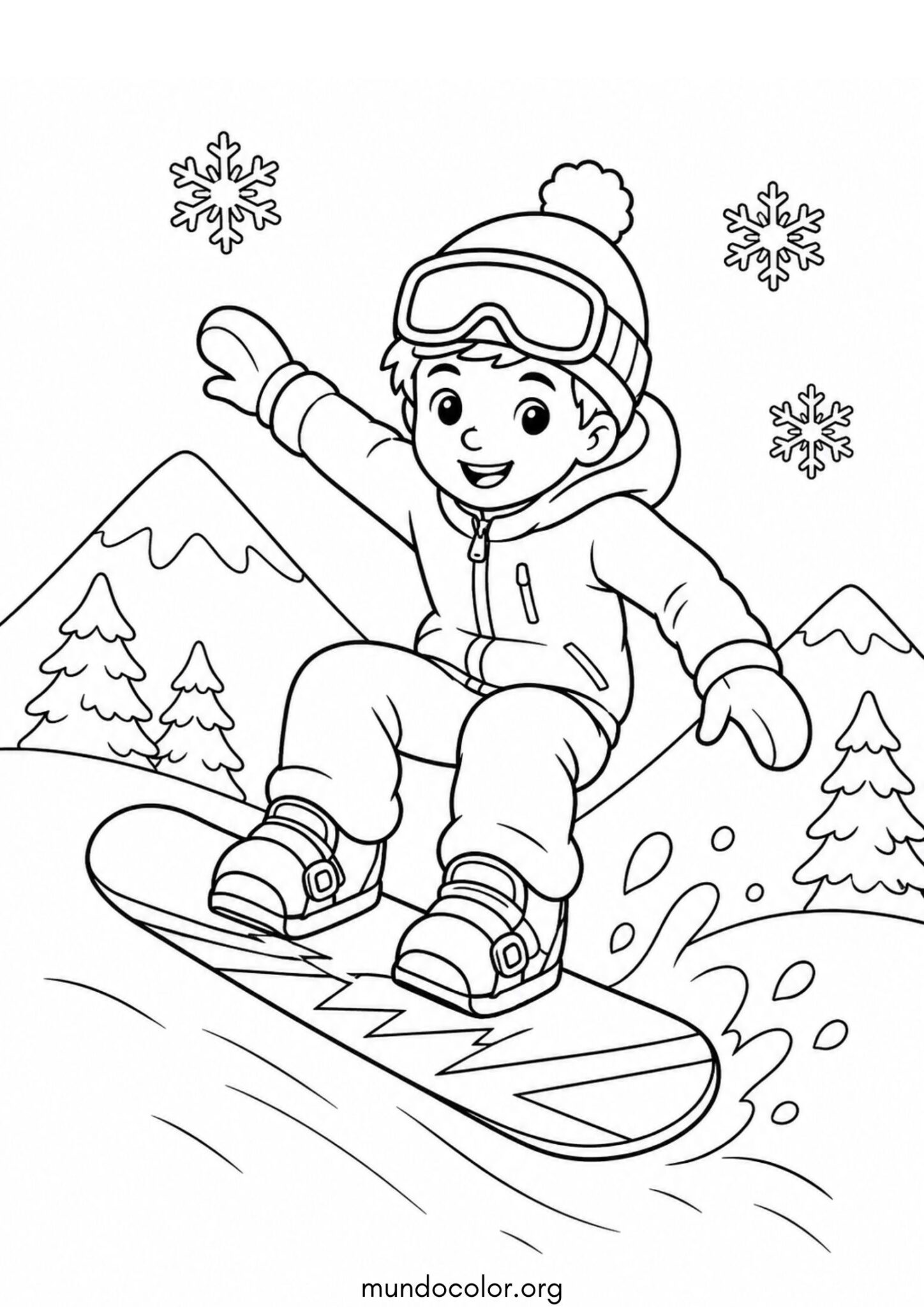 Dibujo de Snowboard para colorear
