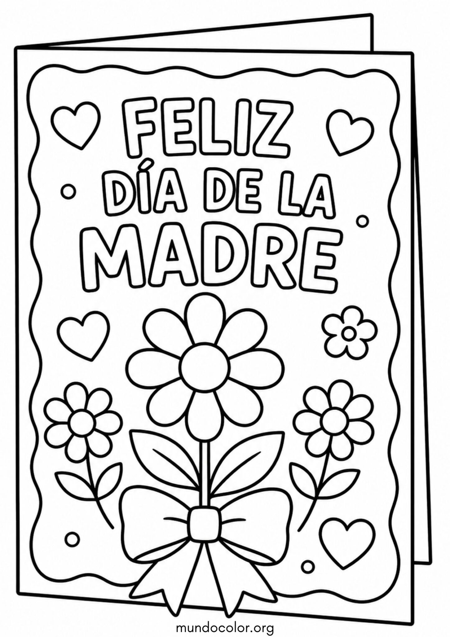 Dibujo de Tarjeta del Día de la Madre para colorear