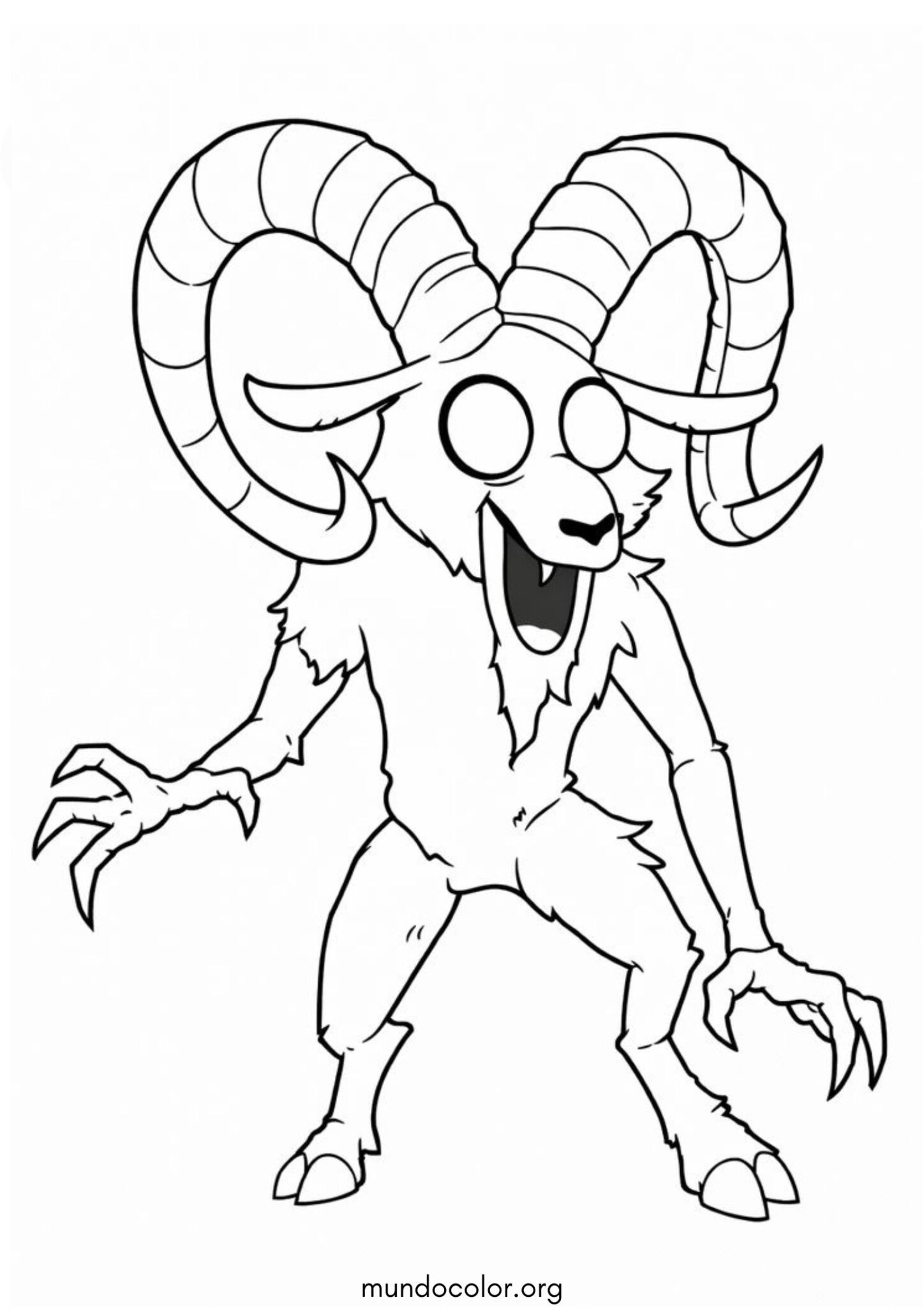 Dibujo de The Ram de 99 Nights in the Forest en Roblox para colorear