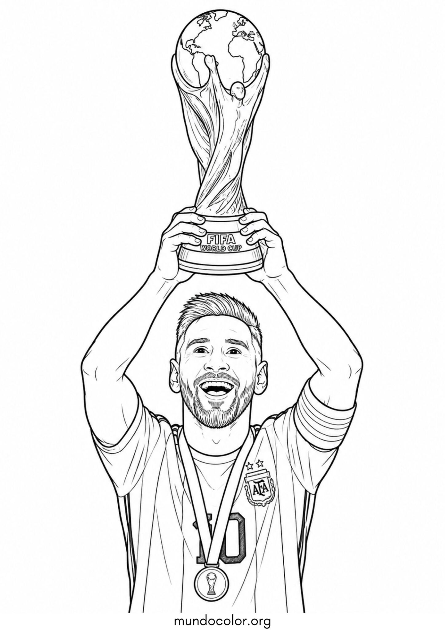 Dibujo de Trofeo del Mundial de la FIFA para imprimir Dibujo de Trofeo del Mundial de la FIFA para colorear