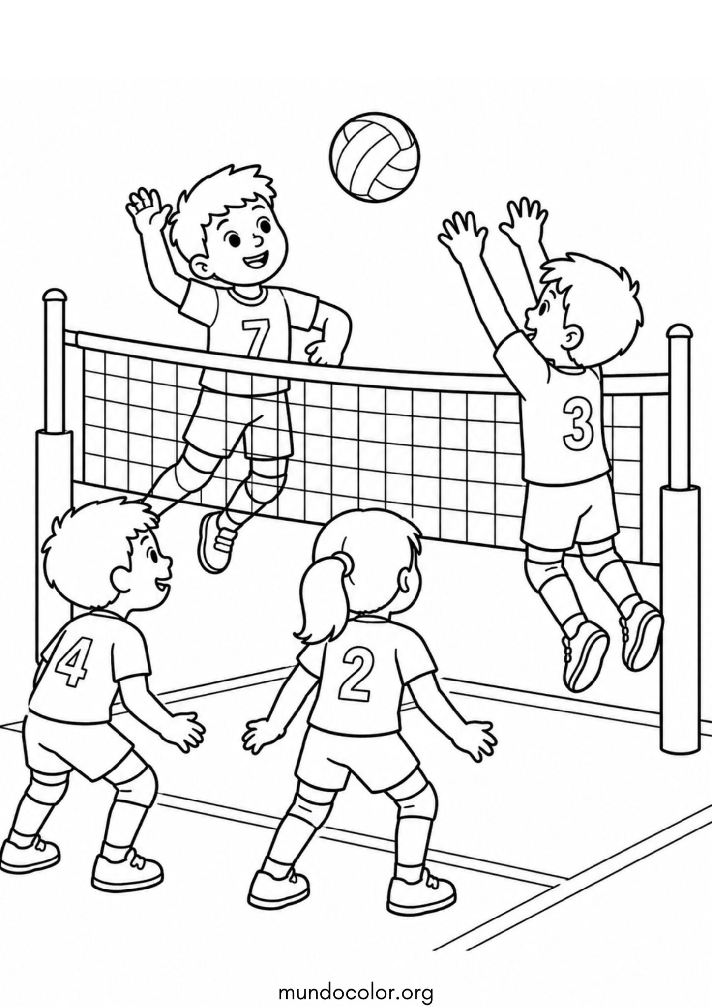 Dibujo de Voleibol (Vóley) para colorear