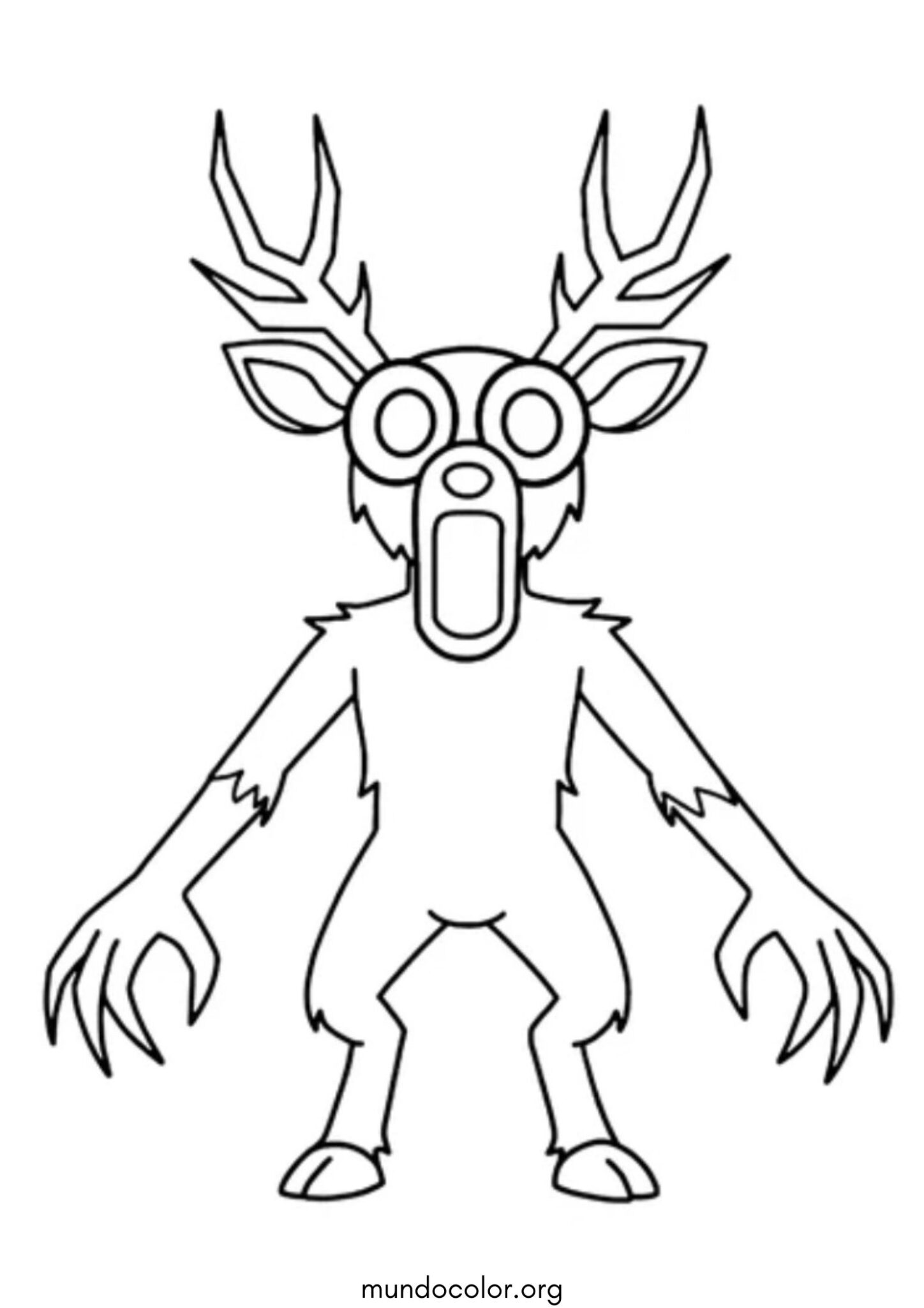 Dibujo de Wendigo de 99 Nights in the Forest en Roblox para colorear