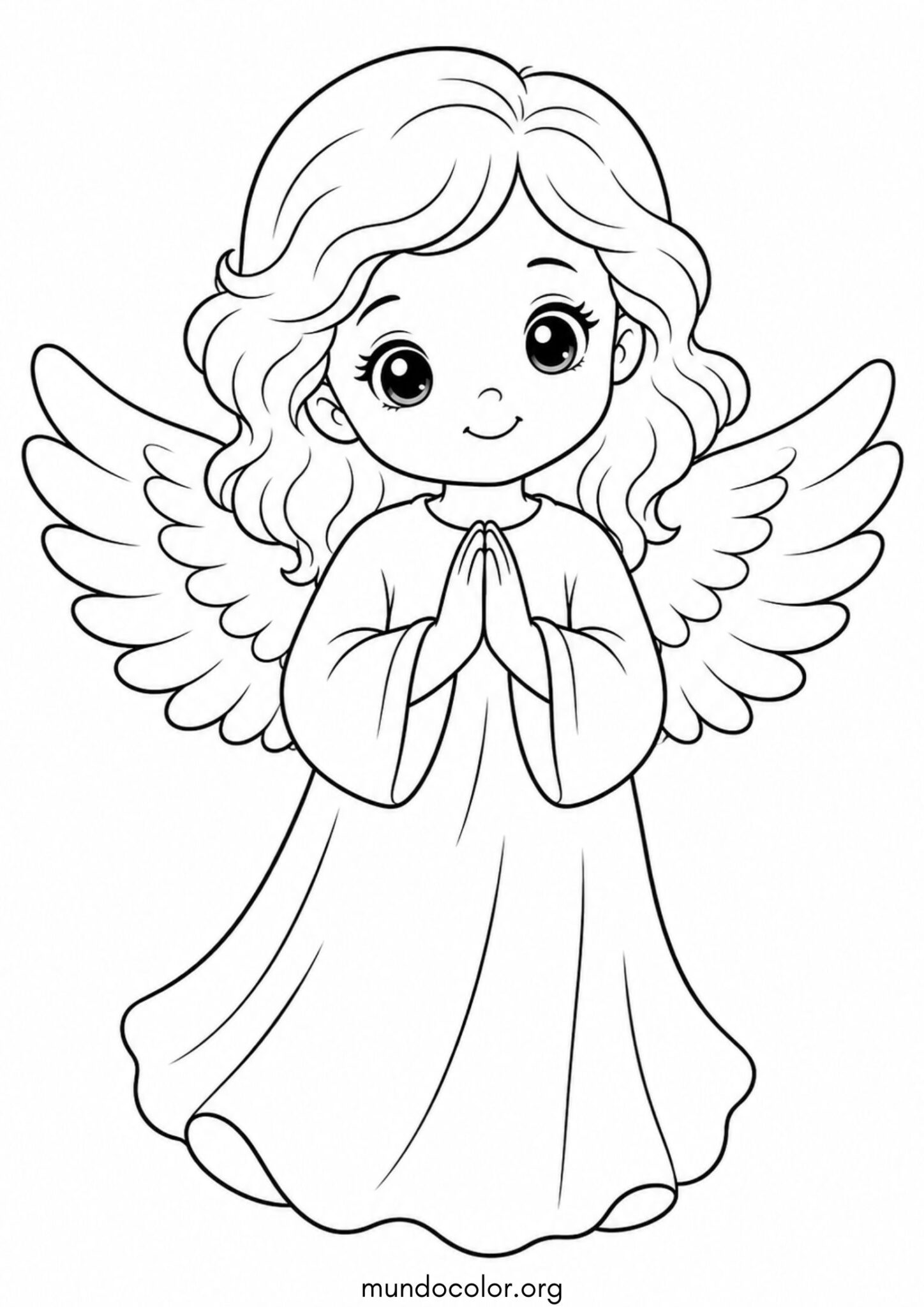Dibujo de Ángel de la guarda tierno para imprimir Dibujo de Ángel de la guarda tierno para colorear
