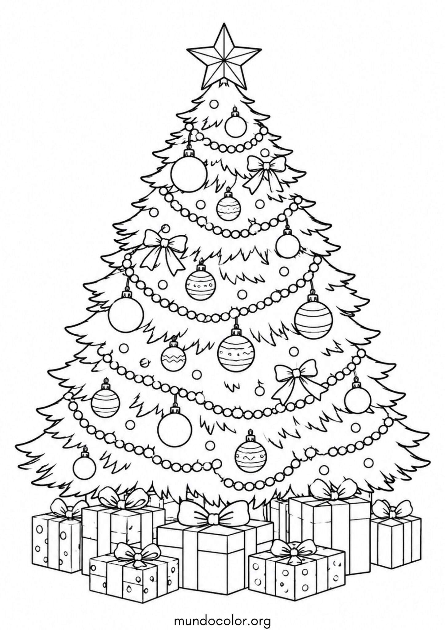 Dibujo de Árbol de Navidad para colorear