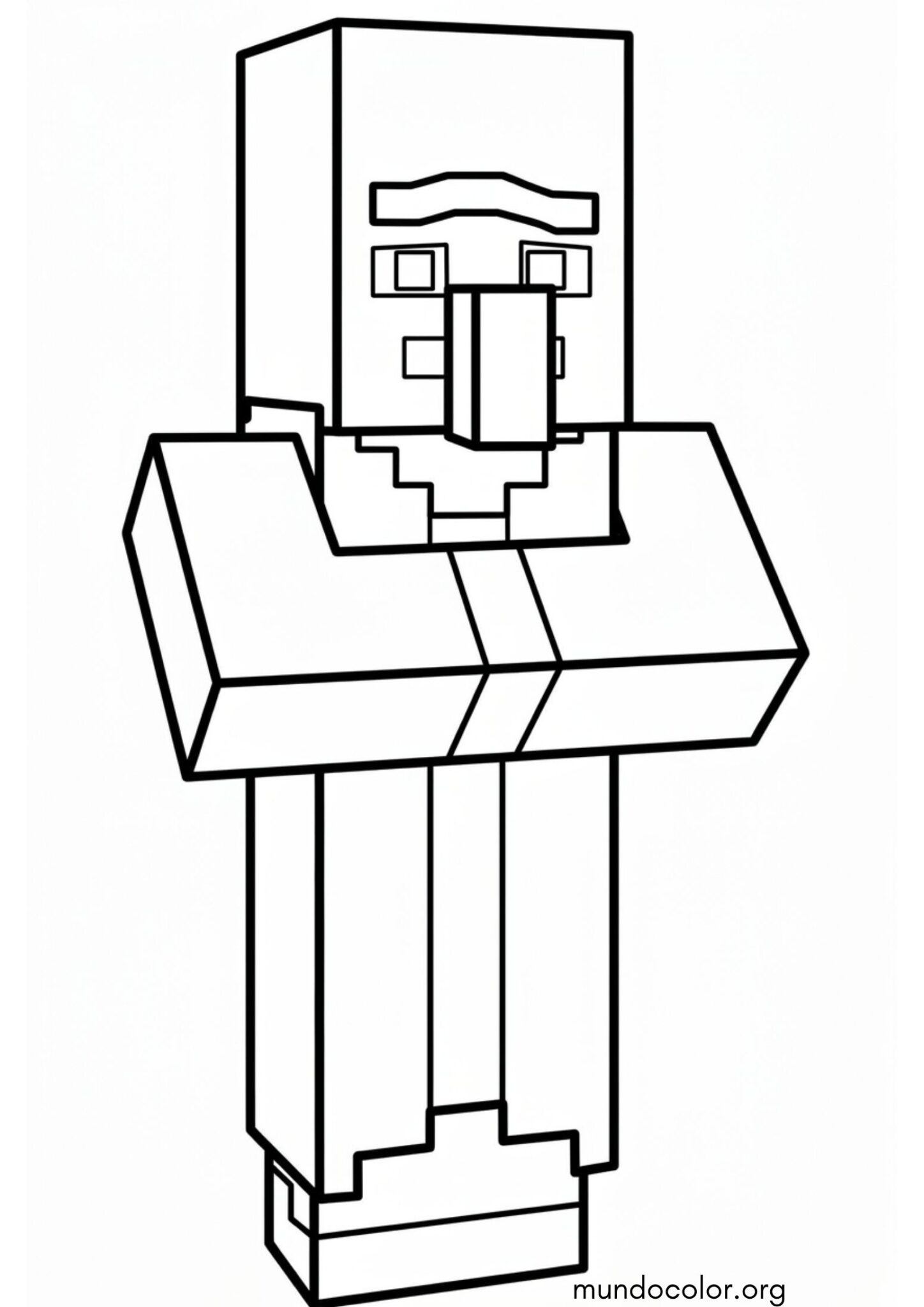 Dibujo de Aldeano de Minecraft para colorear