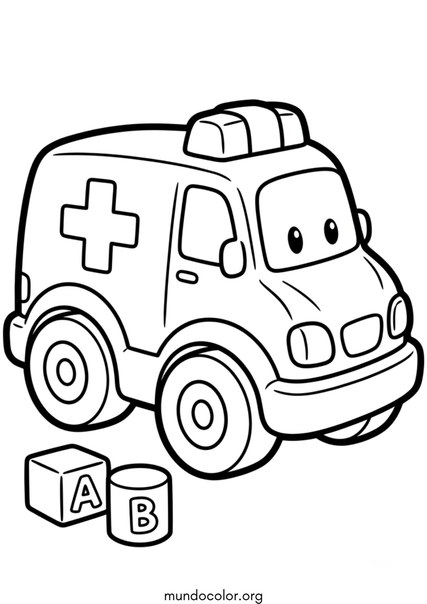 Dibujo de Ambulancia de juguetes para imprimir Dibujo de Ambulancia de juguetes para colorear