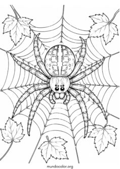 Araña en su telaraña de Halloween