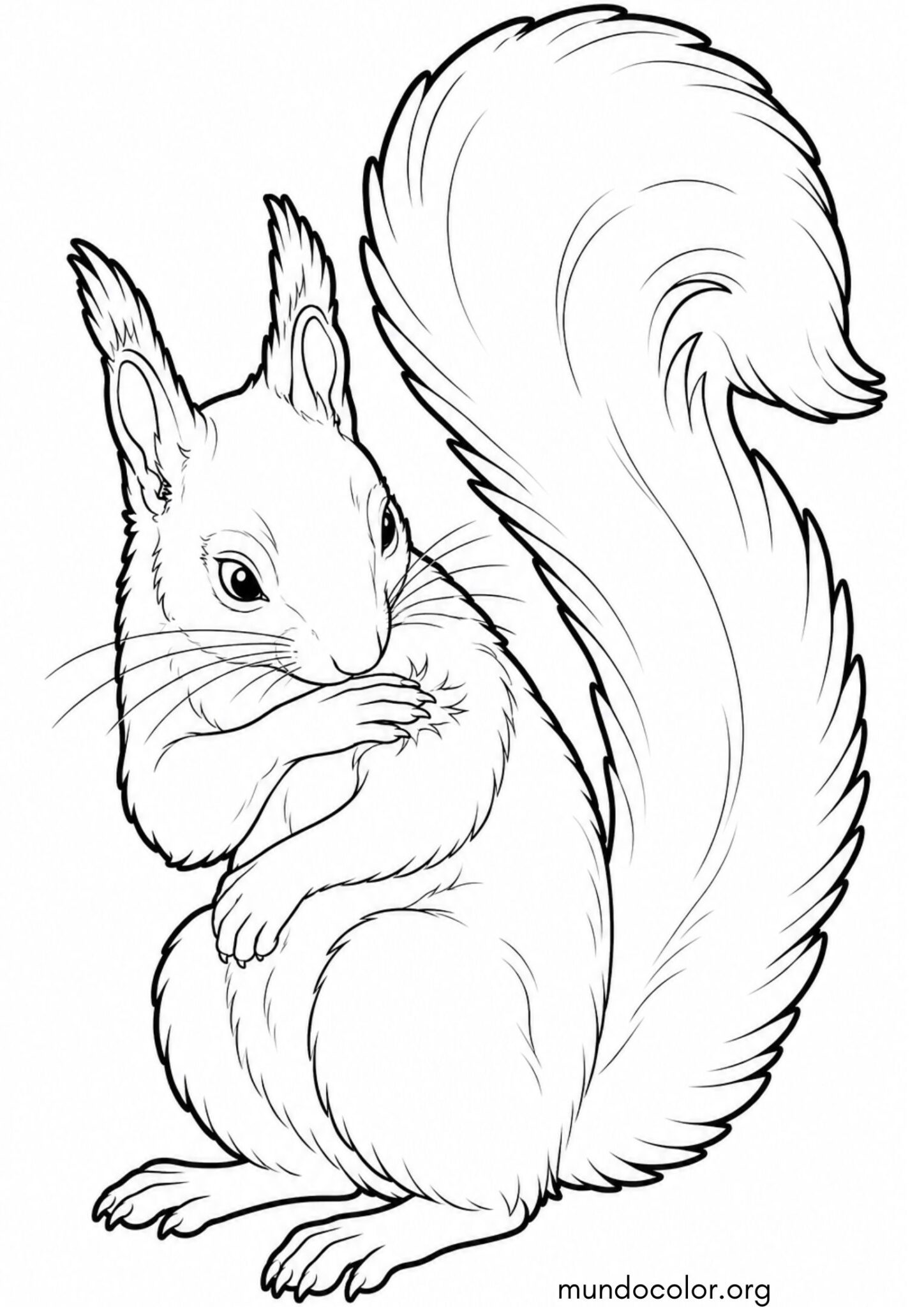 Dibujo de Ardilla realista para colorear