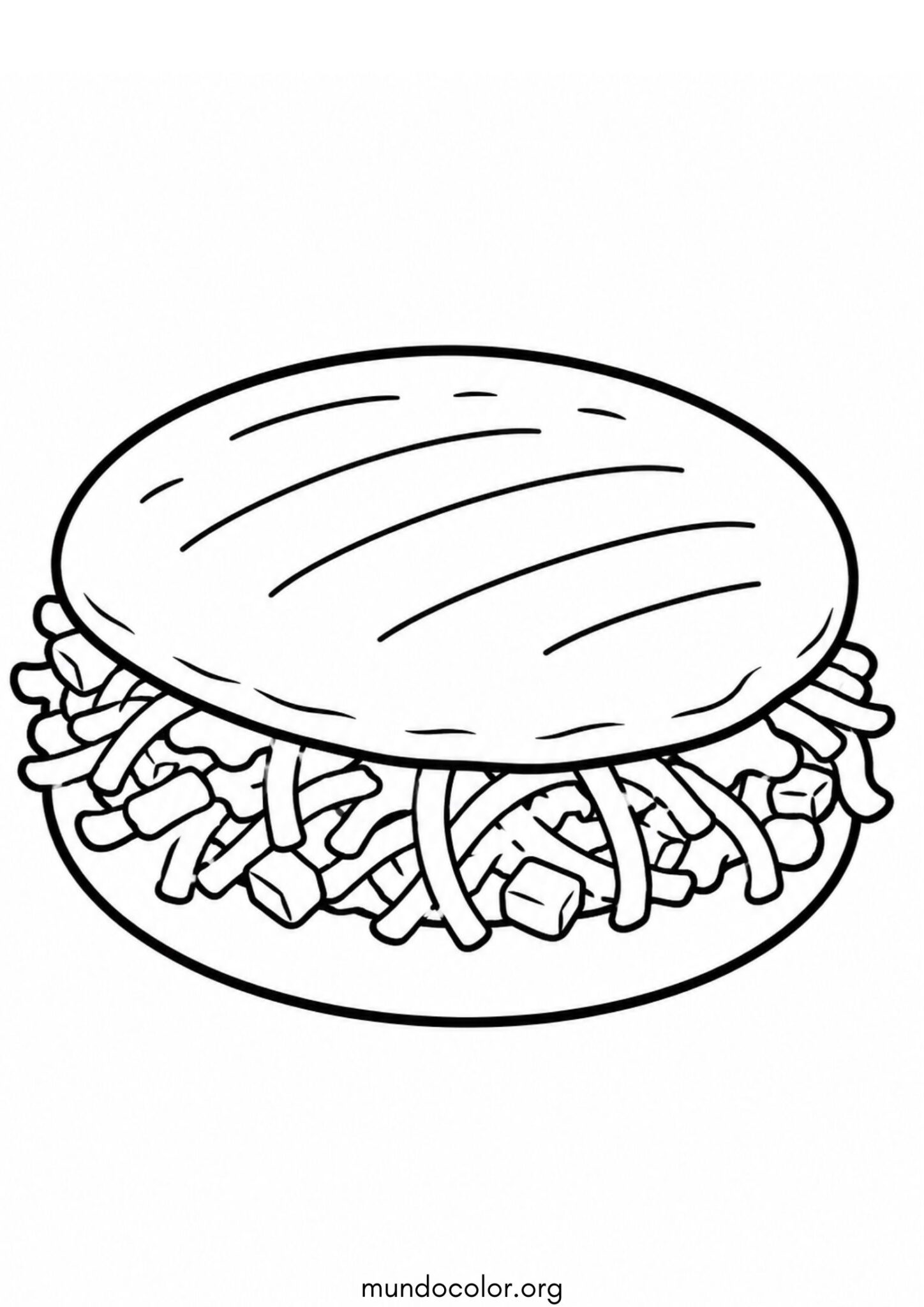 Dibujo de Arepa para colorear