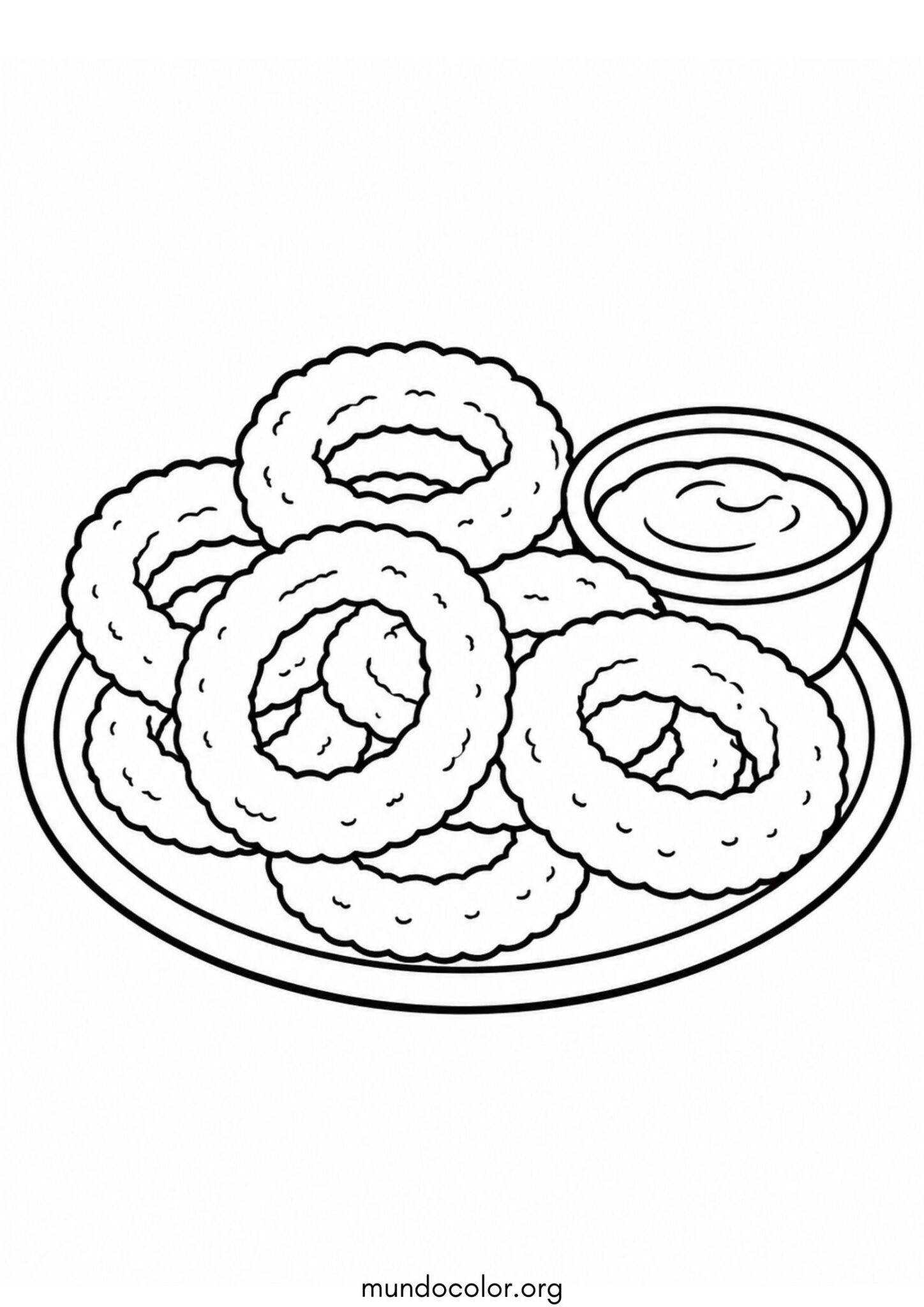Dibujo de Aros de cebolla para colorear