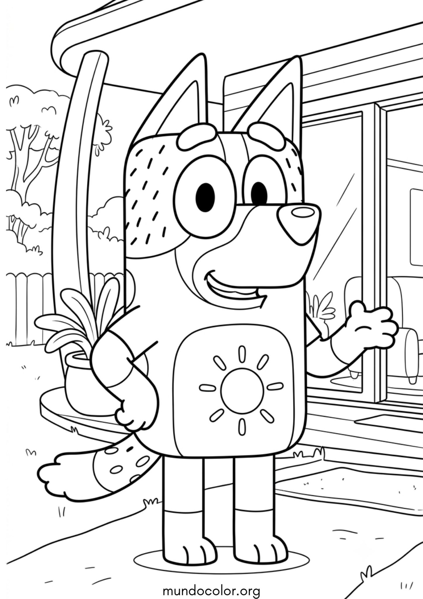Dibujo de Bandit de Bluey para imprimir Dibujo de Bandit de Bluey para colorear