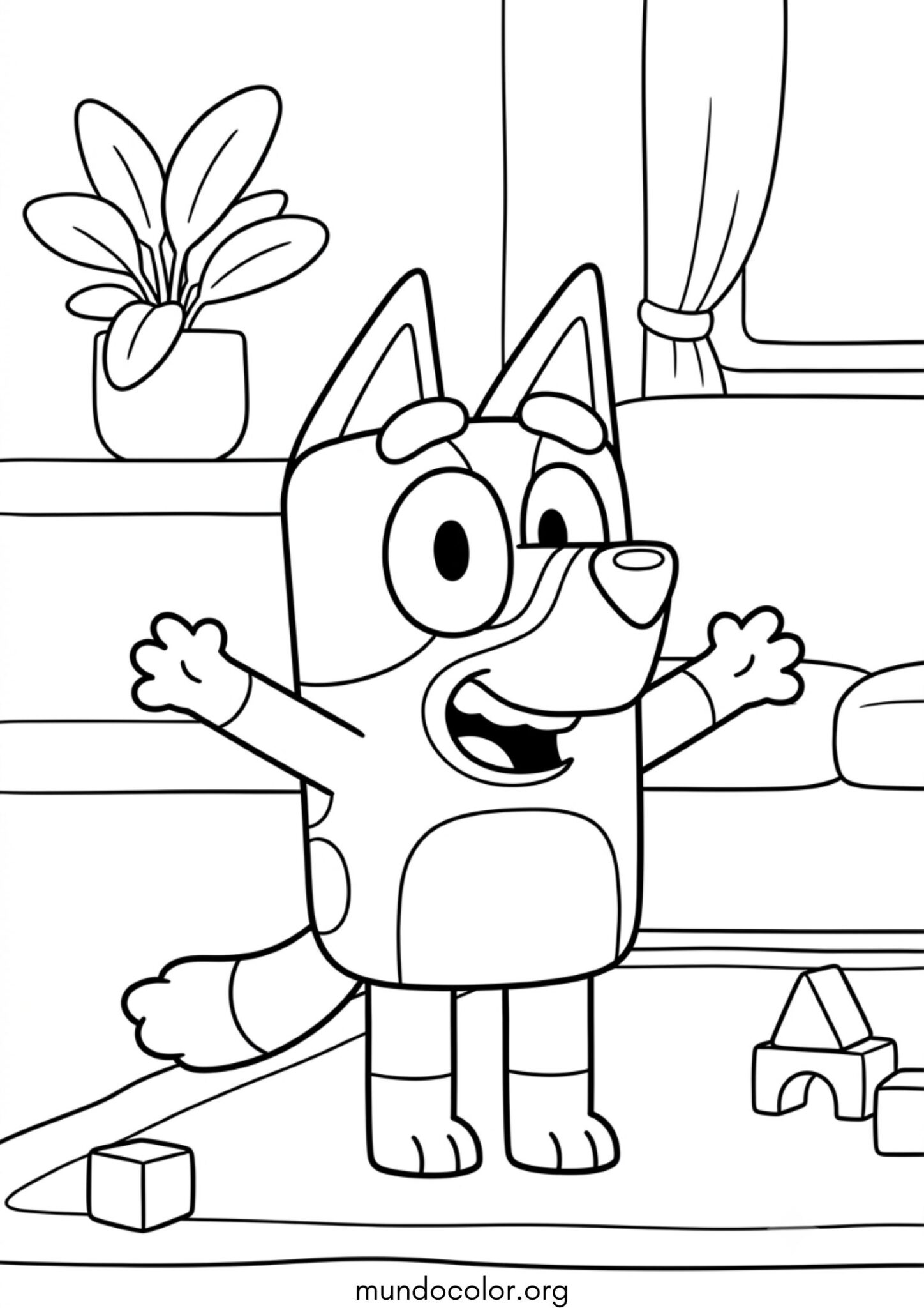 Dibujo de Bingo de Bluey para imprimir Dibujo de Bingo de Bluey para colorear