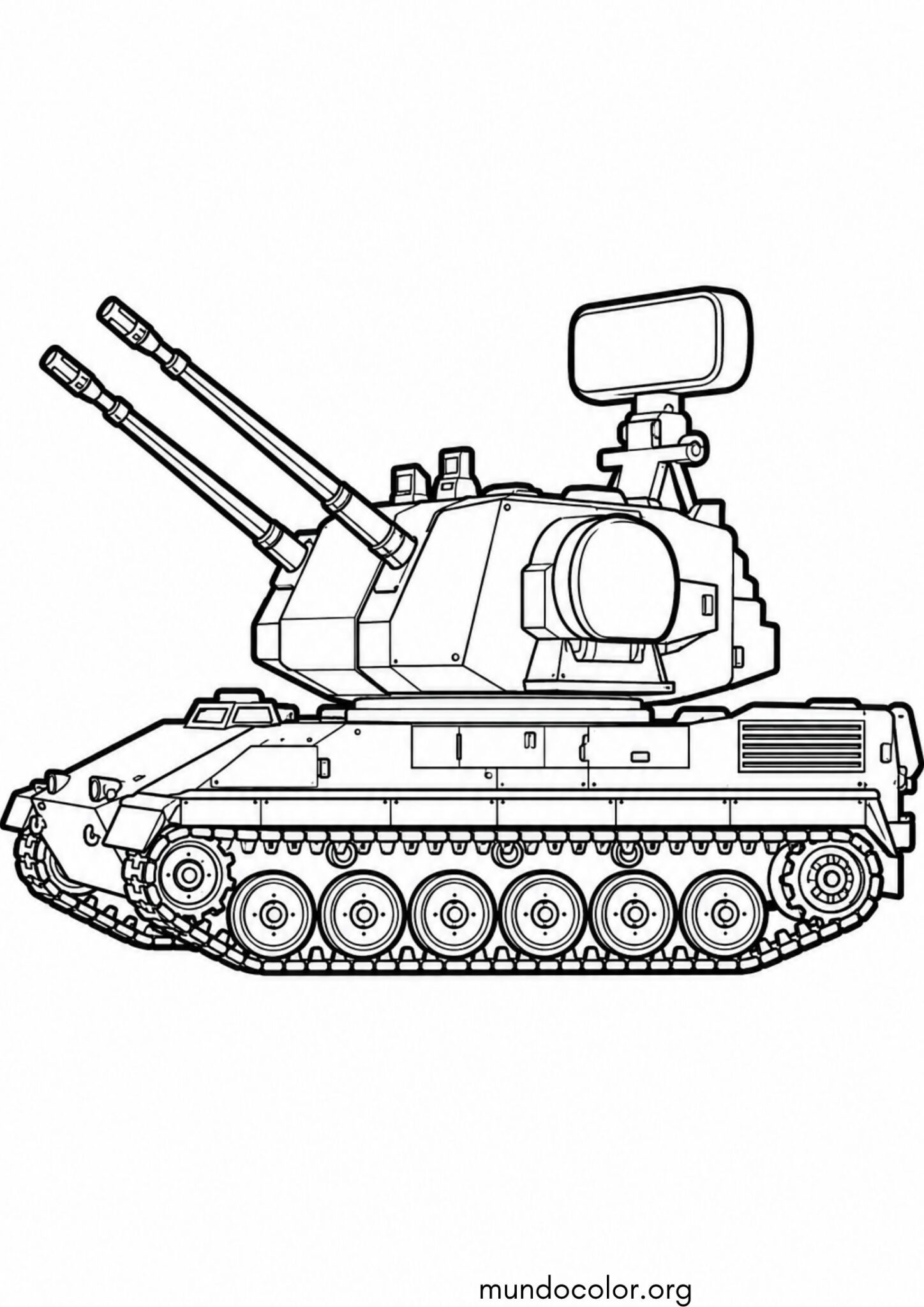 Dibujo de Blindado antiaéreo Gepard para imprimir Dibujo de Blindado antiaéreo Gepard para colorear