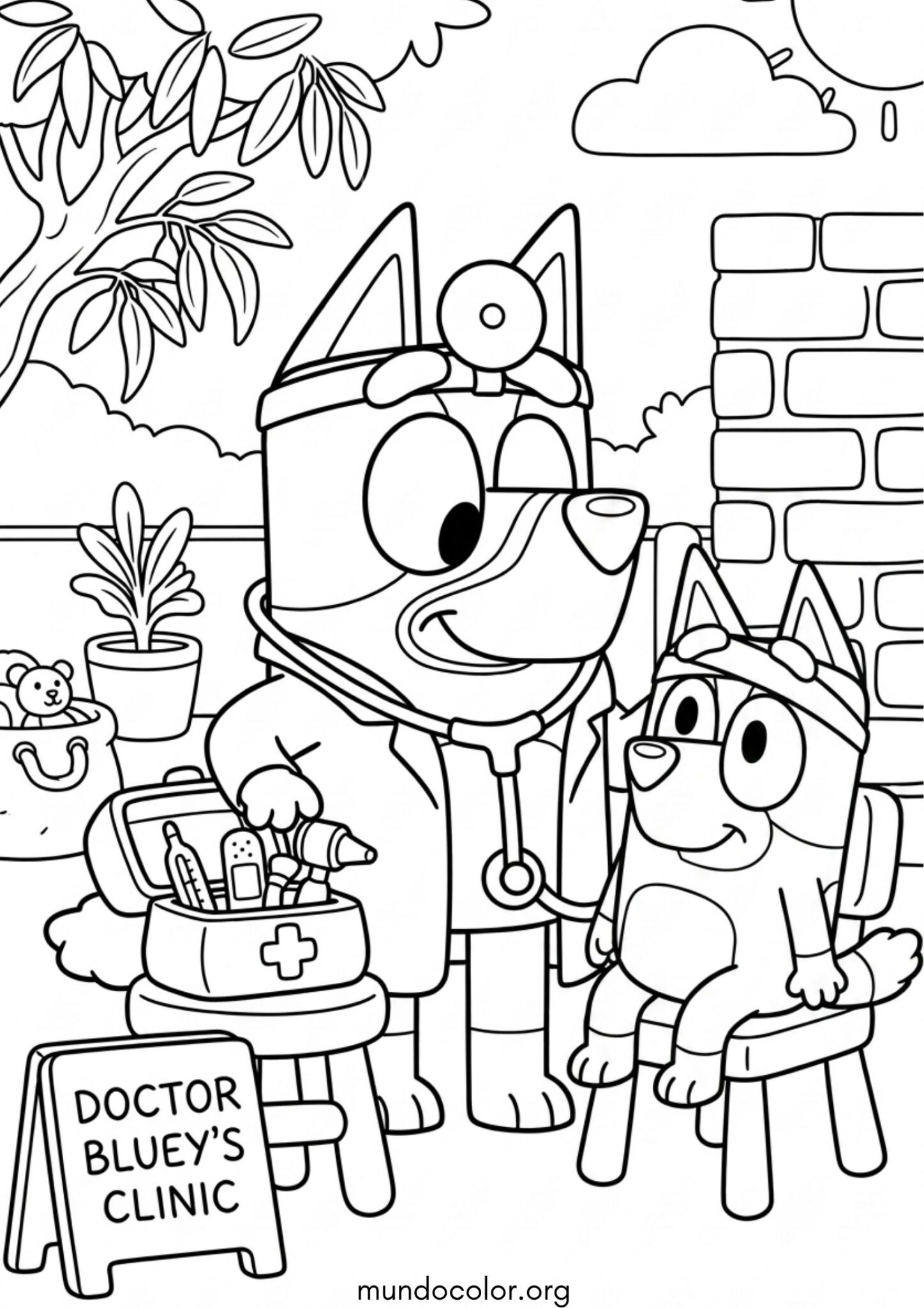 Dibujo de Bluey doctora para colorear