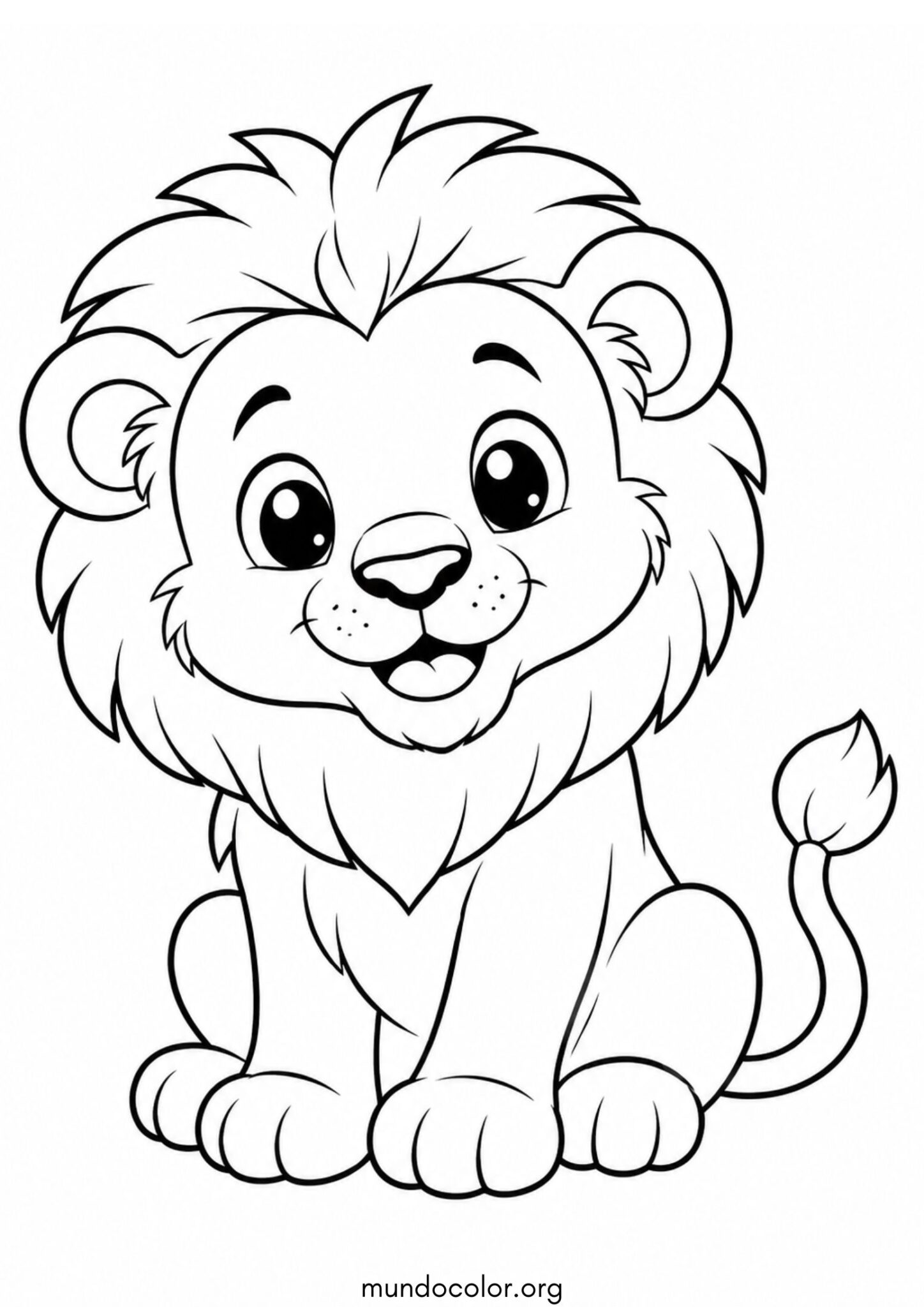 Dibujo de Cachorro de león tierno para colorear