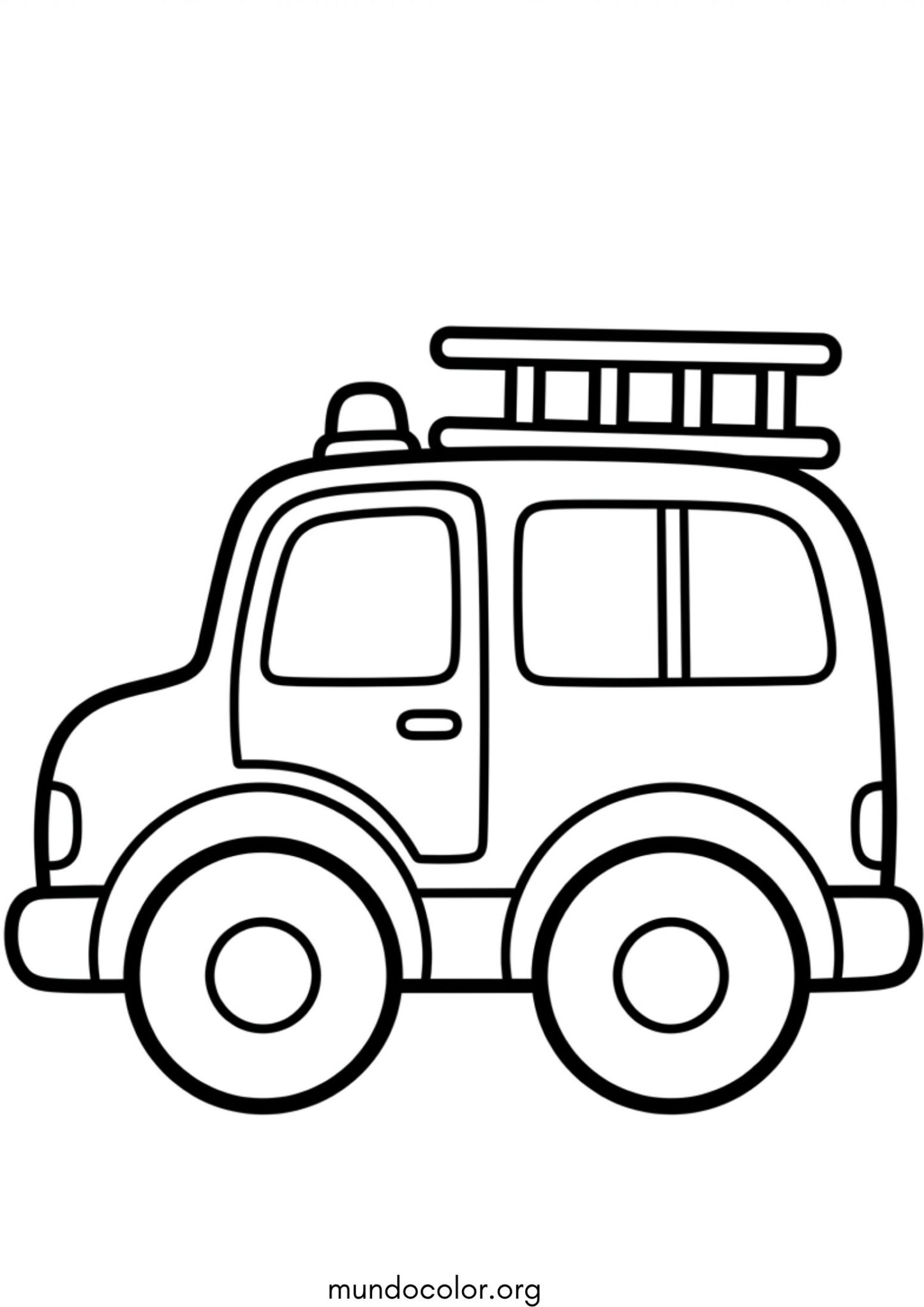 Dibujo de Camión de bomberos fácil para niños pequeño para imprimir Dibujo de Camión de bomberos fácil para niños pequeño para colorear