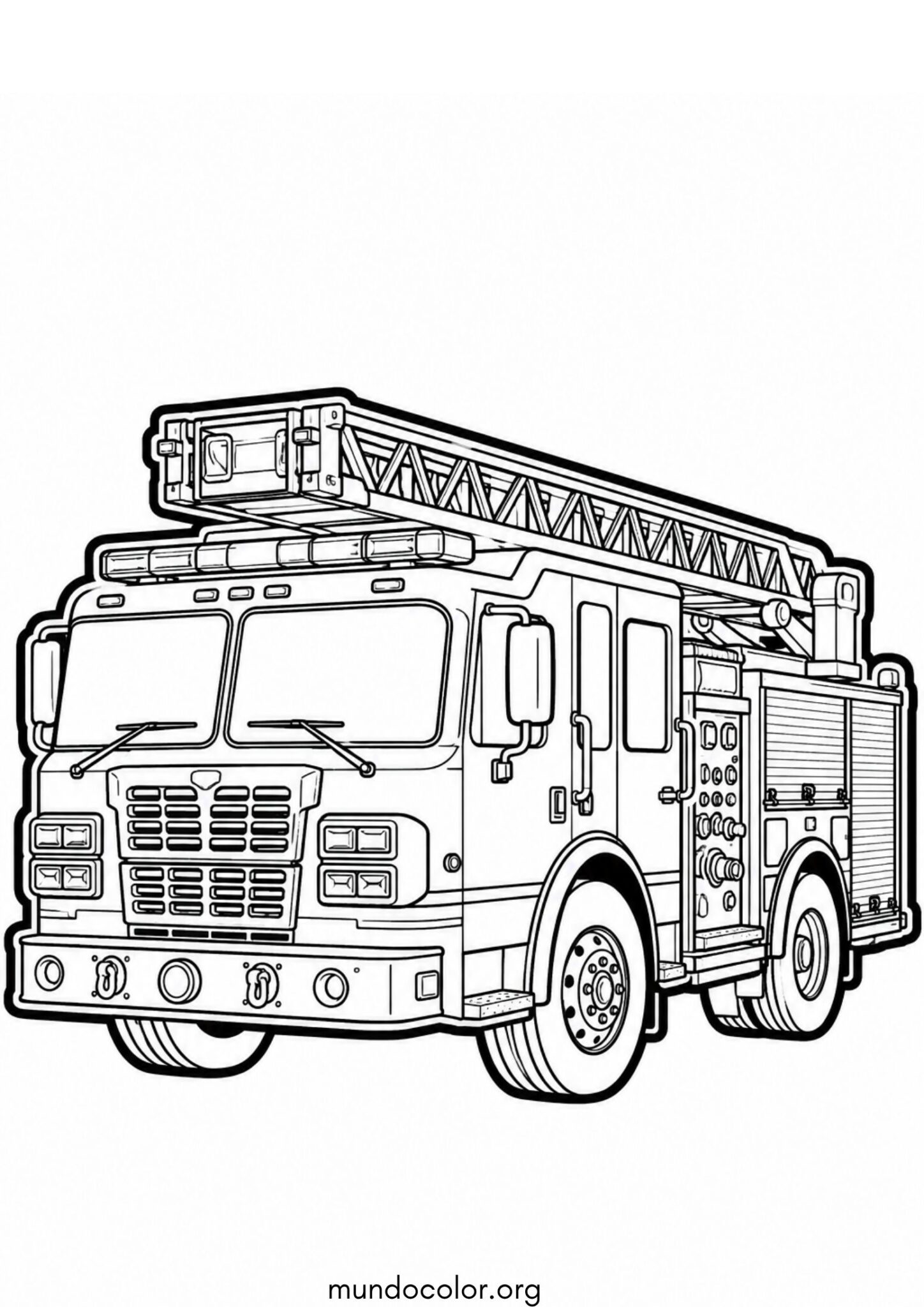 Dibujo de Camión de bomberos moderno para imprimir Dibujo de Camión de bomberos moderno para colorear