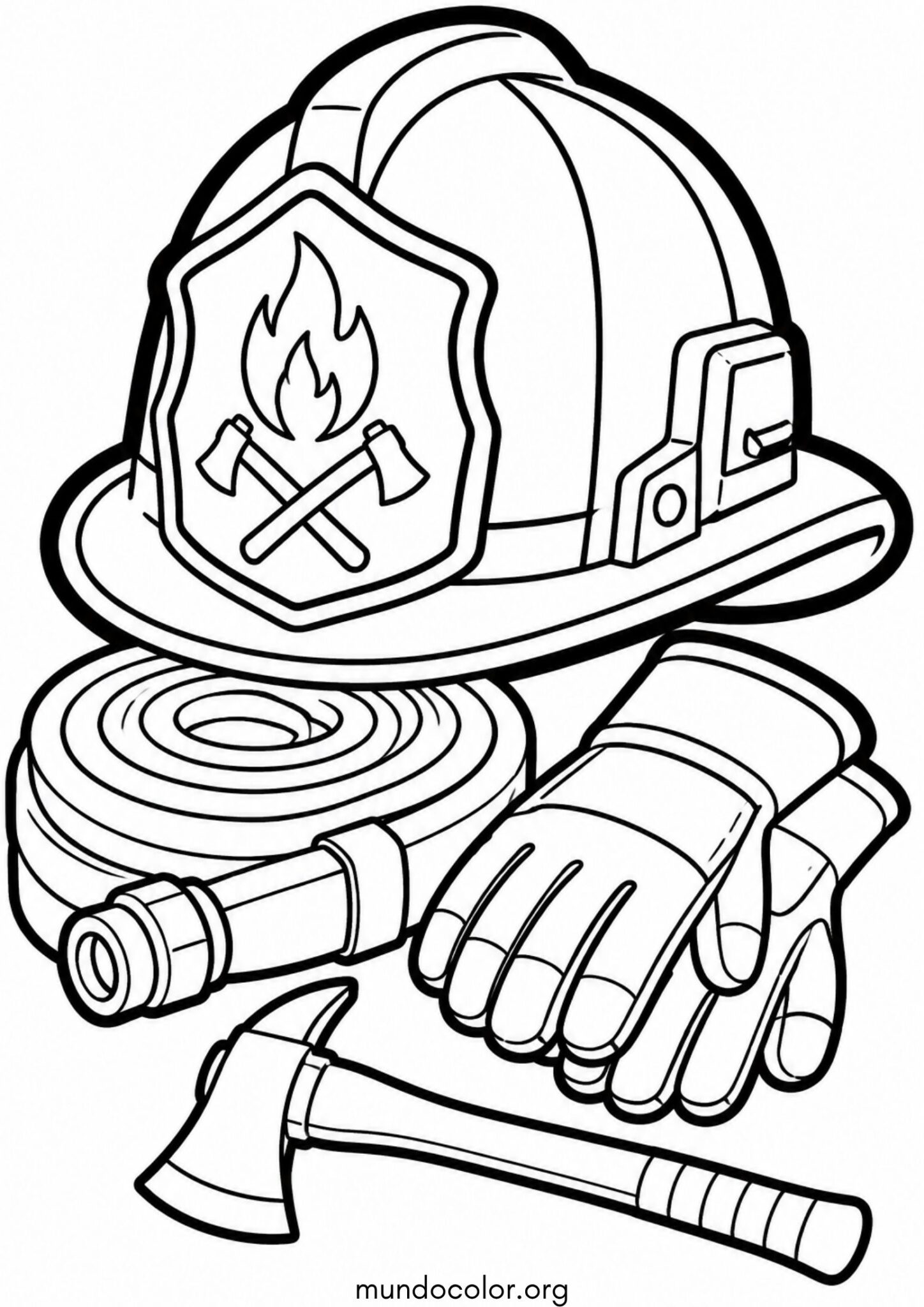 Dibujo de Casco de bombero con escudo para imprimir Dibujo de Casco de bombero con escudo para colorear