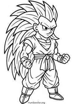 Chibi Son Goku en forma Super Saiyan 3 (Dragon Ball)