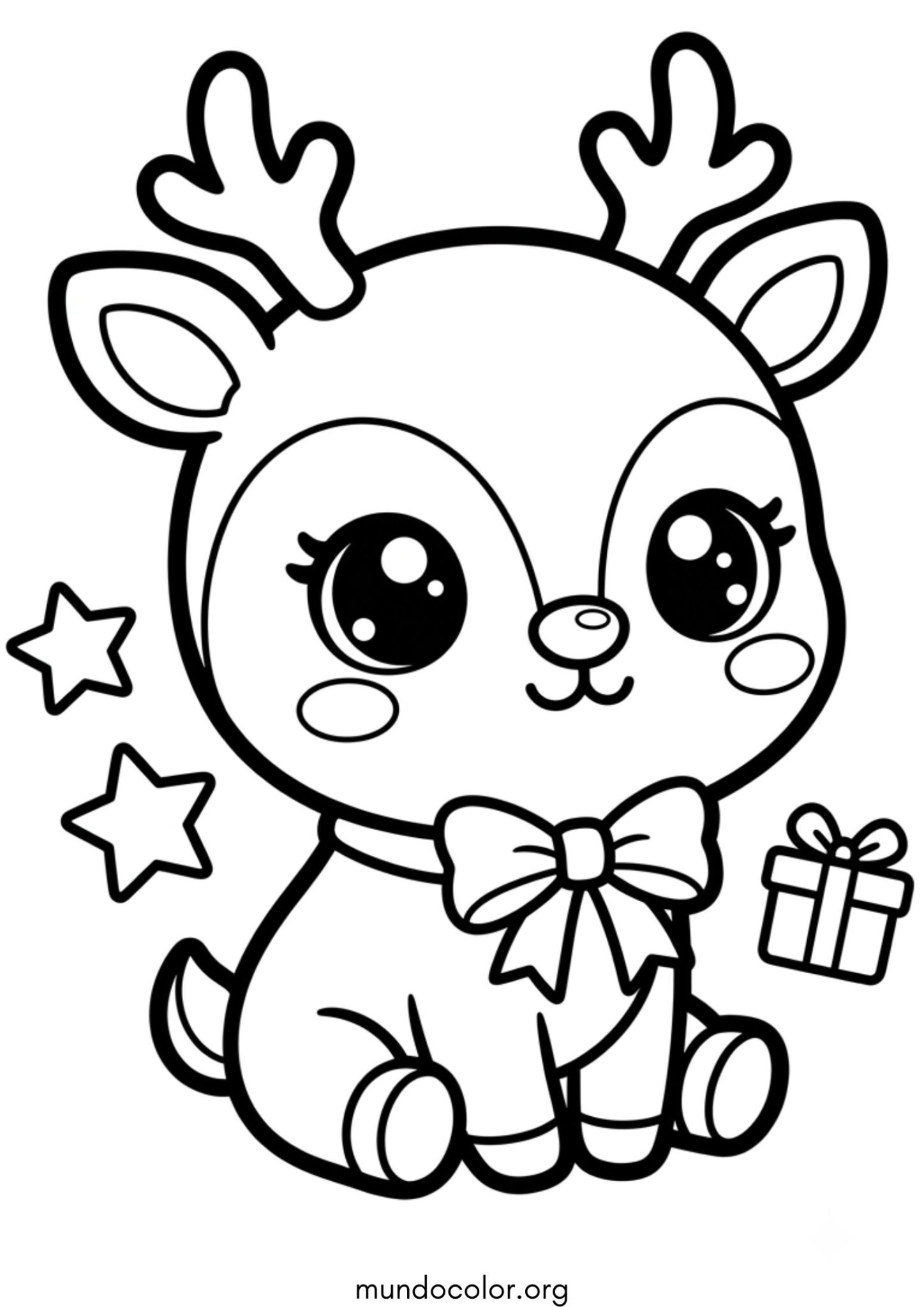 Dibujo de Ciervo kawaii para imprimir Dibujo de Ciervo kawaii para colorear