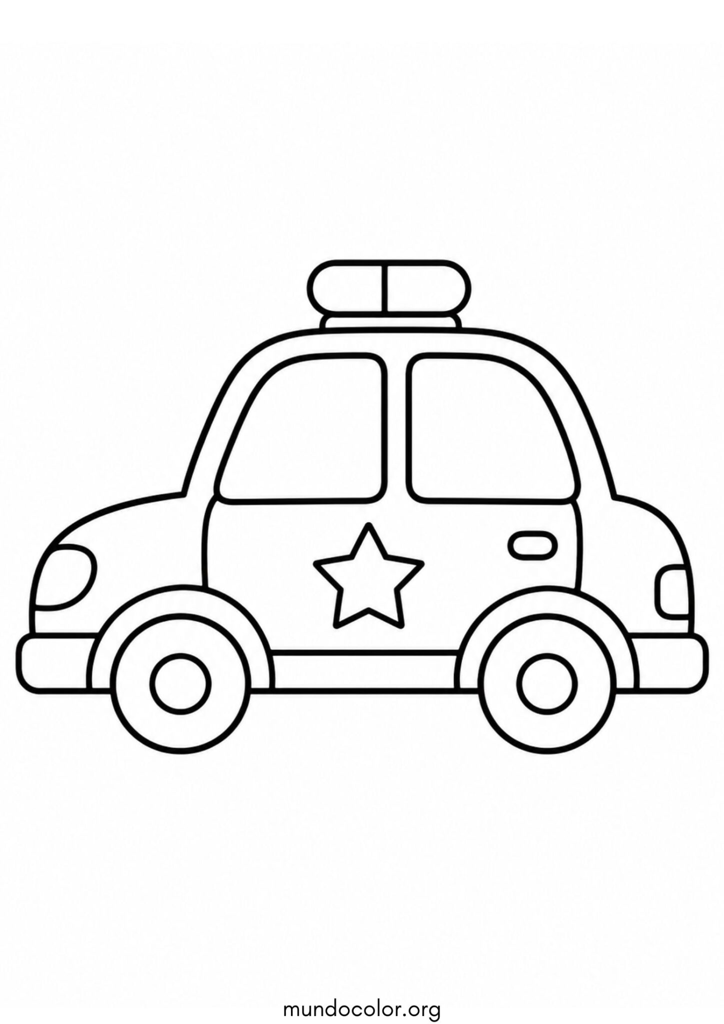 Dibujo de Coche de policía fácil para niños pequeños para imprimir Dibujo de Coche de policía fácil para niños pequeños para colorear