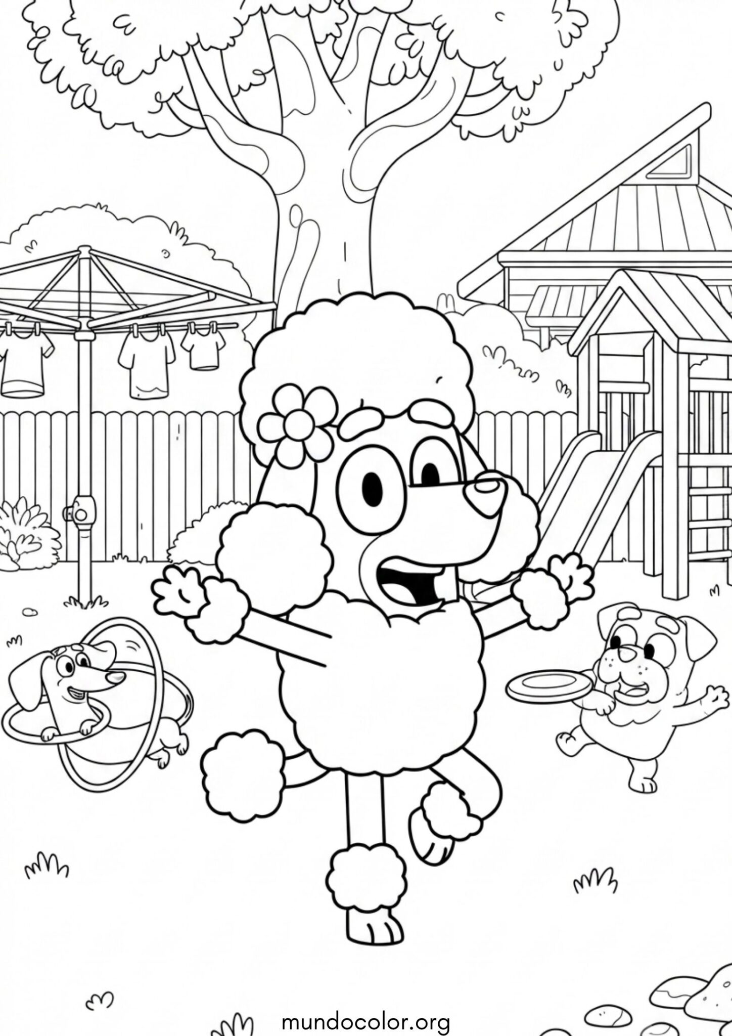 Dibujo de Coco de Bluey para imprimir Dibujo de Coco de Bluey para colorear
