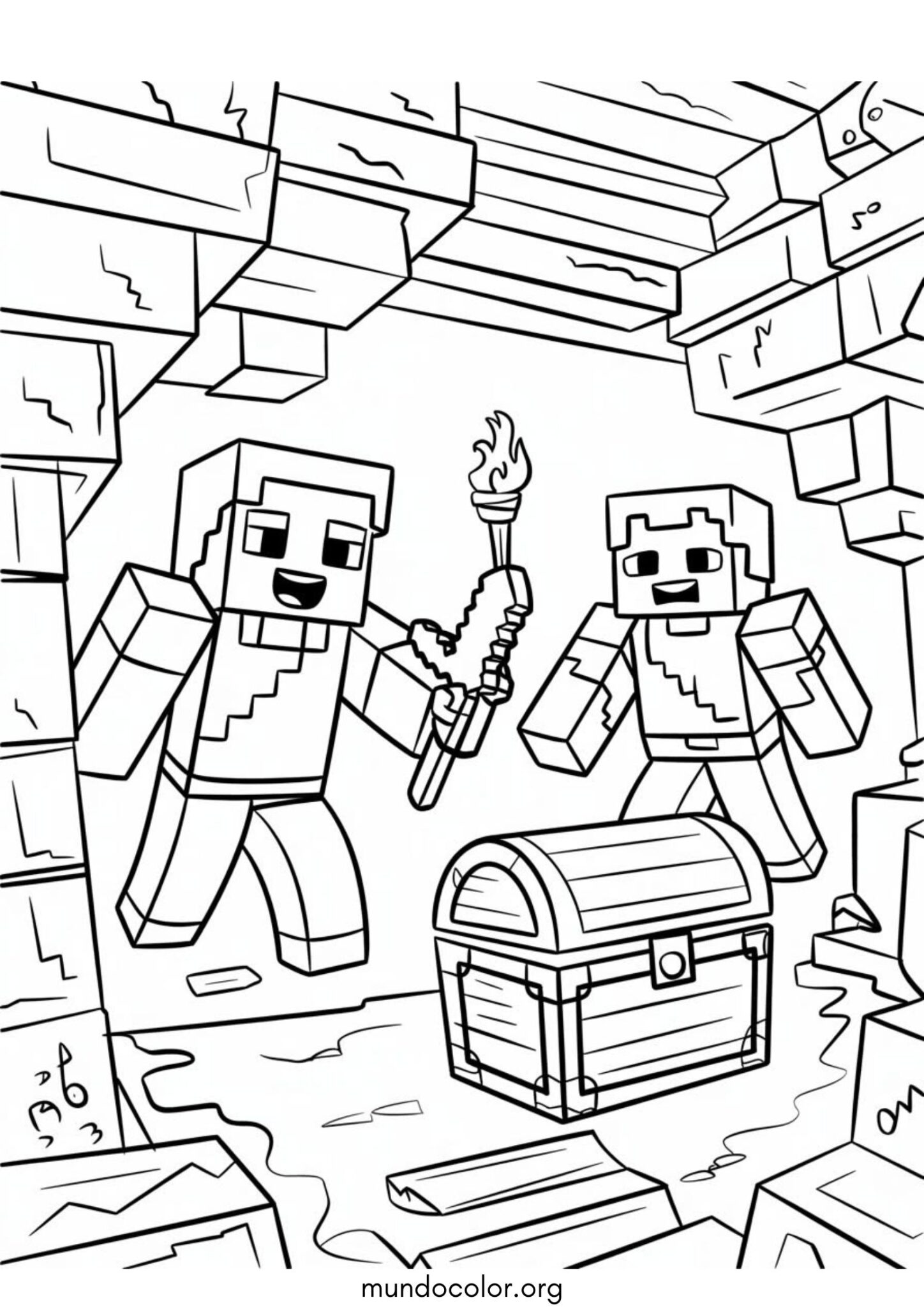 Dibujo de Cofre de Minecraft para colorear