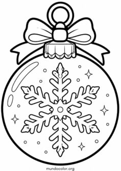 Copo de nieve dentro de una bola de Navidad