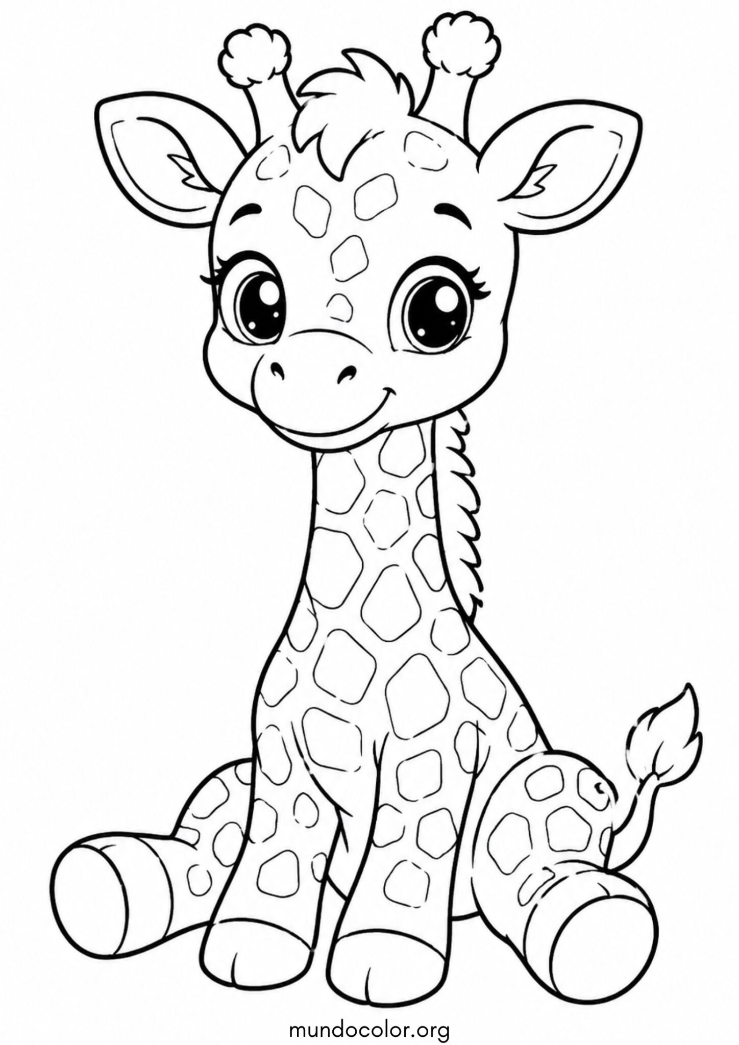 Dibujo de Cría de jirafa para colorear