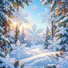 Dibujos de Copos de Nieve para Colorear – Gratis PDF y A4