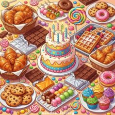 Dibujos de Dulces para Colorear 🍧🍡🍩 Gratis en PDF e Imprimir en A4