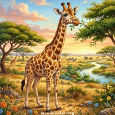 Dibujos de Jirafas para Colorear 🦒 Gratis en PDF e Imprimir en A4