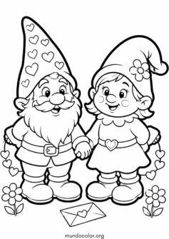 Dos gnomos cogidos de la mano en San Valentín