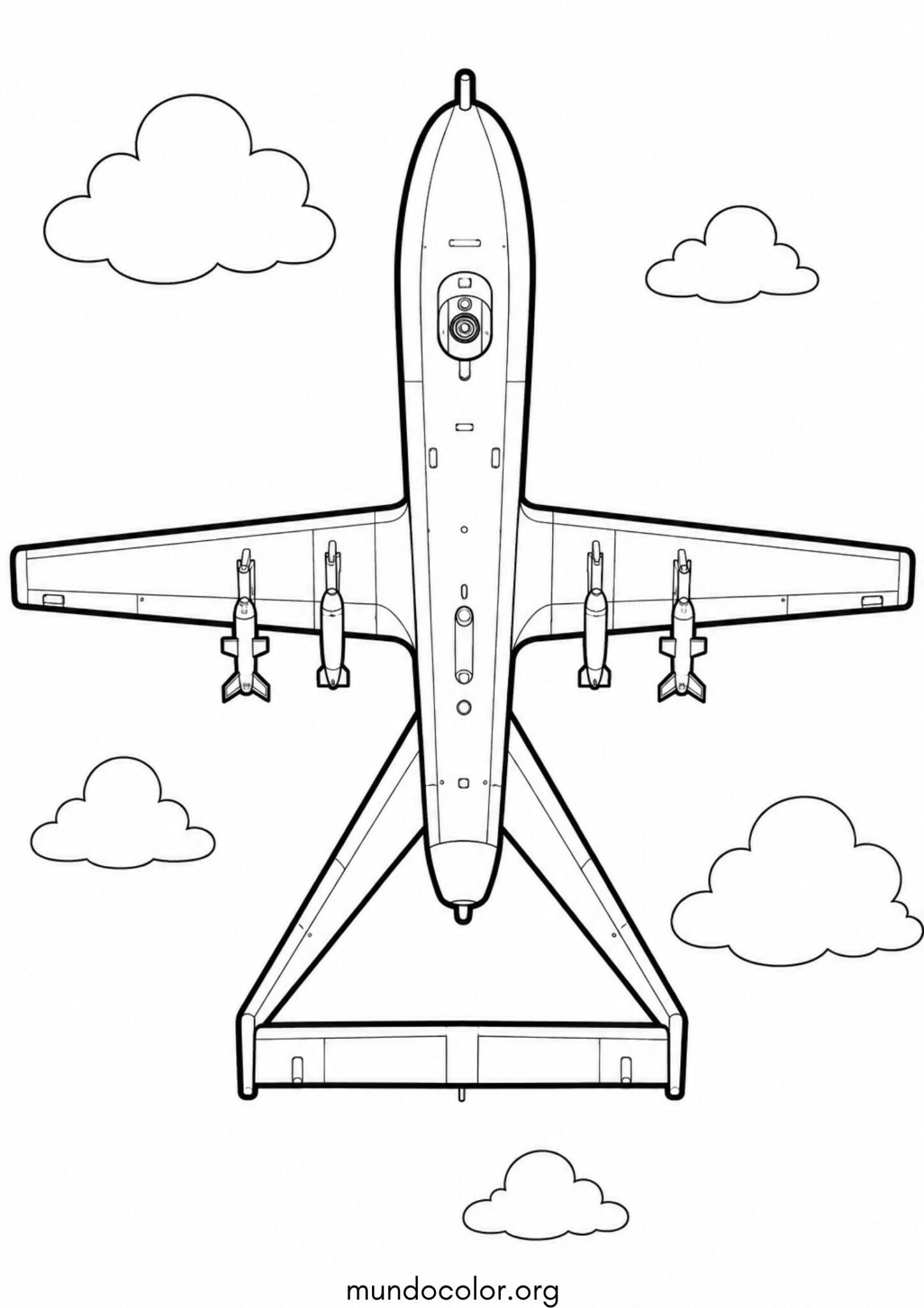 Dibujo de Dron de combate Bayraktar para imprimir Dibujo de Dron de combate Bayraktar para colorear