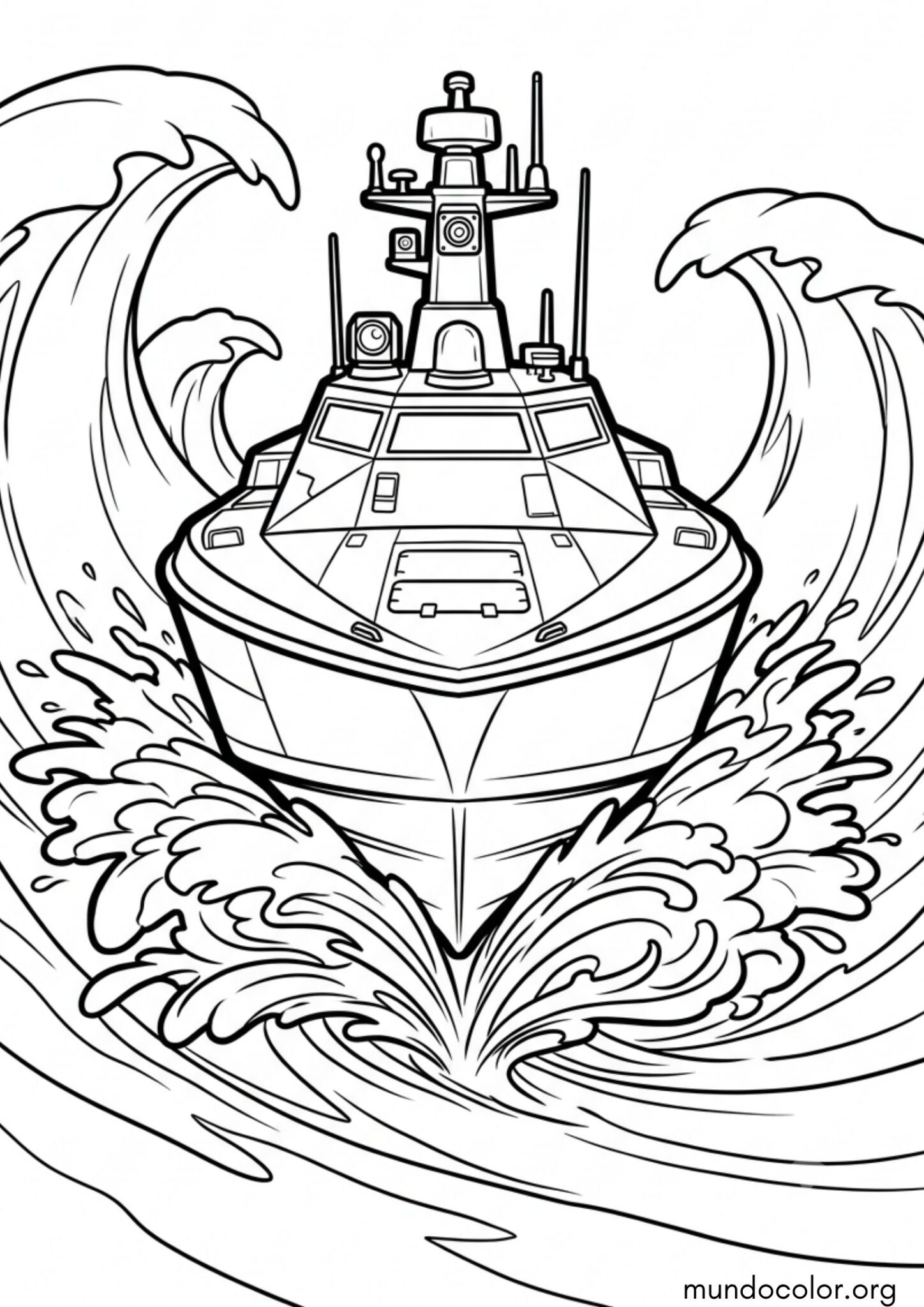 Dibujo de Dron marítimo de combate para imprimir Dibujo de Dron marítimo de combate para colorear