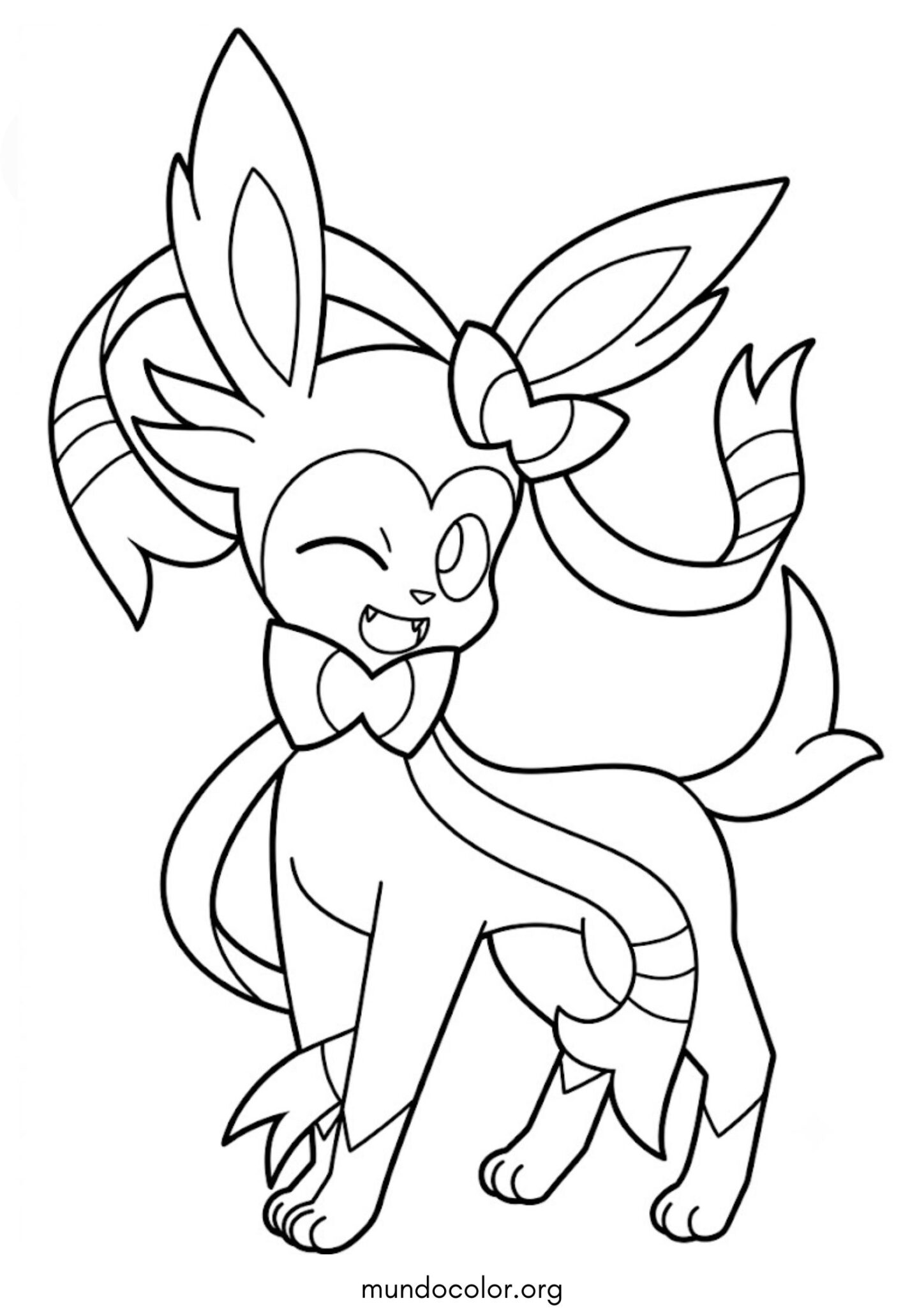 Dibujo de El Pokémon Sylveon para colorear