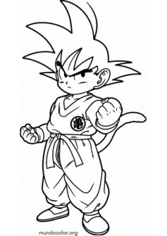 El joven Goku con cola (Dragon Ball)