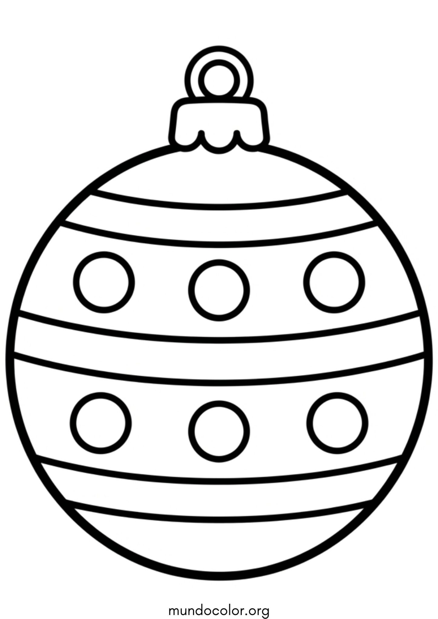 Dibujo de Esfera de Navidad fácil para colorear