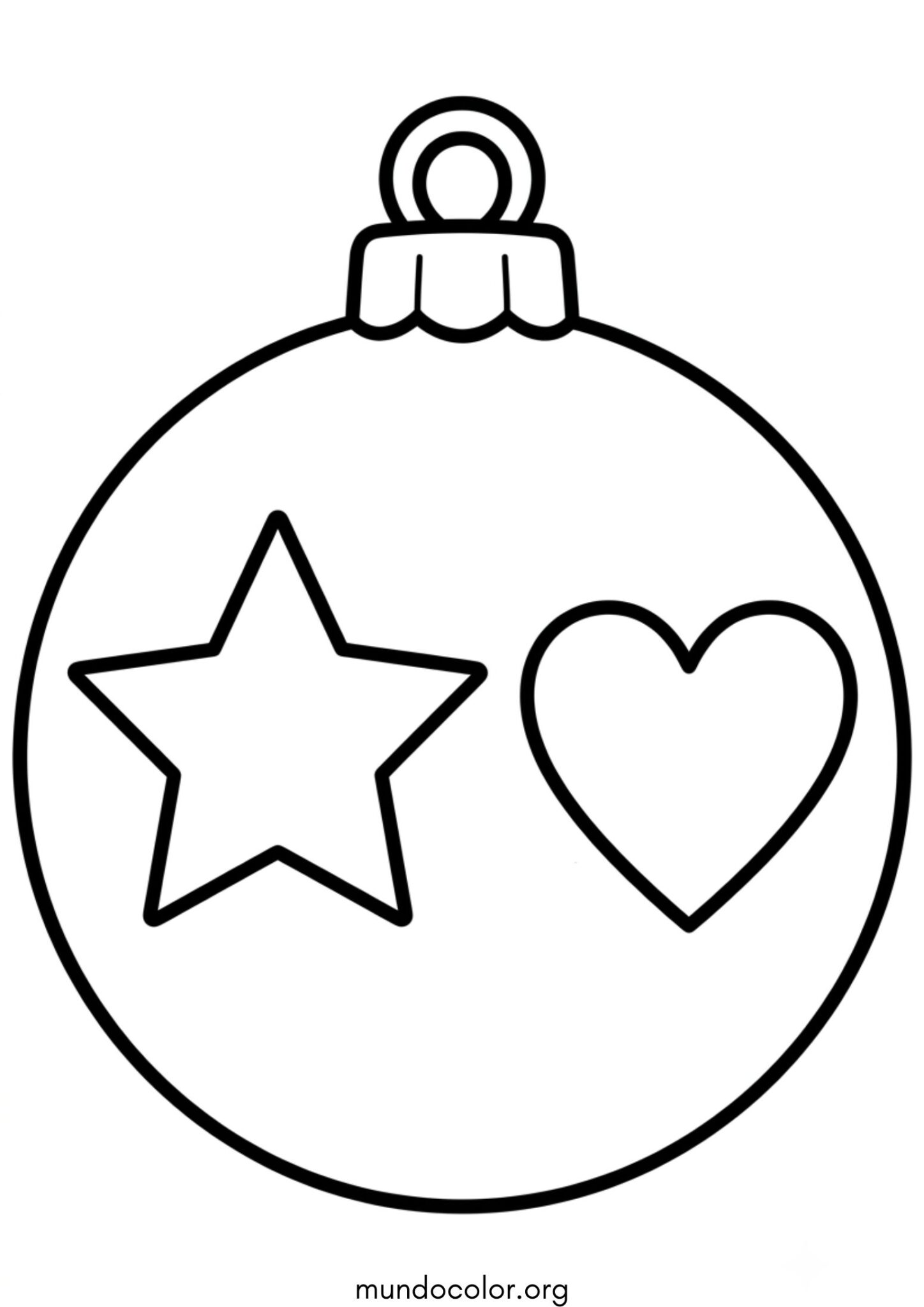 Dibujo de Esfera navideña para niños pequeños para colorear