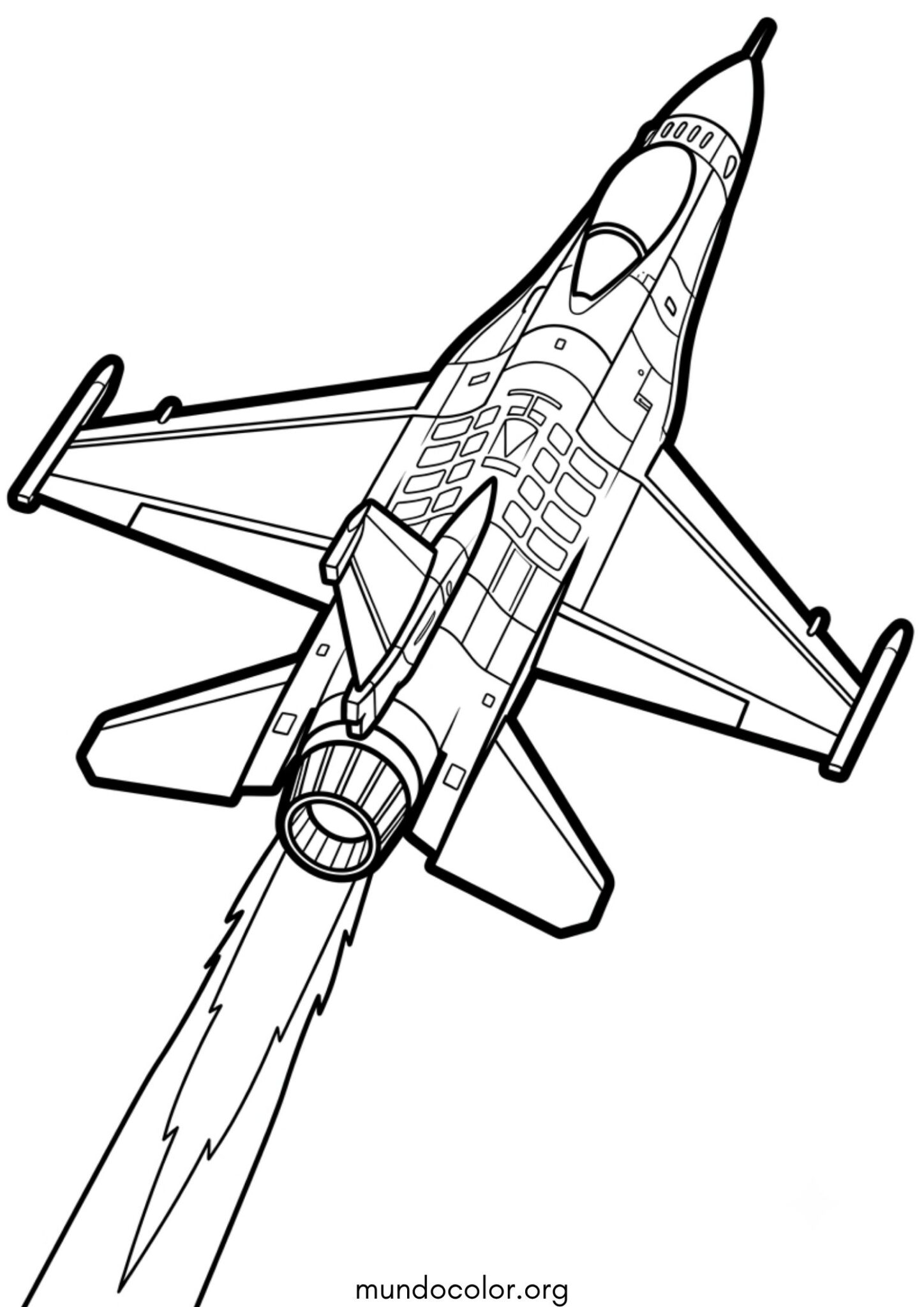 Dibujo de Avión de combate F-16 Fighting Falcon para imprimir Dibujo de Avión de combate F-16 Fighting Falcon para colorear