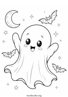 Fantasma kawaii de Halloween