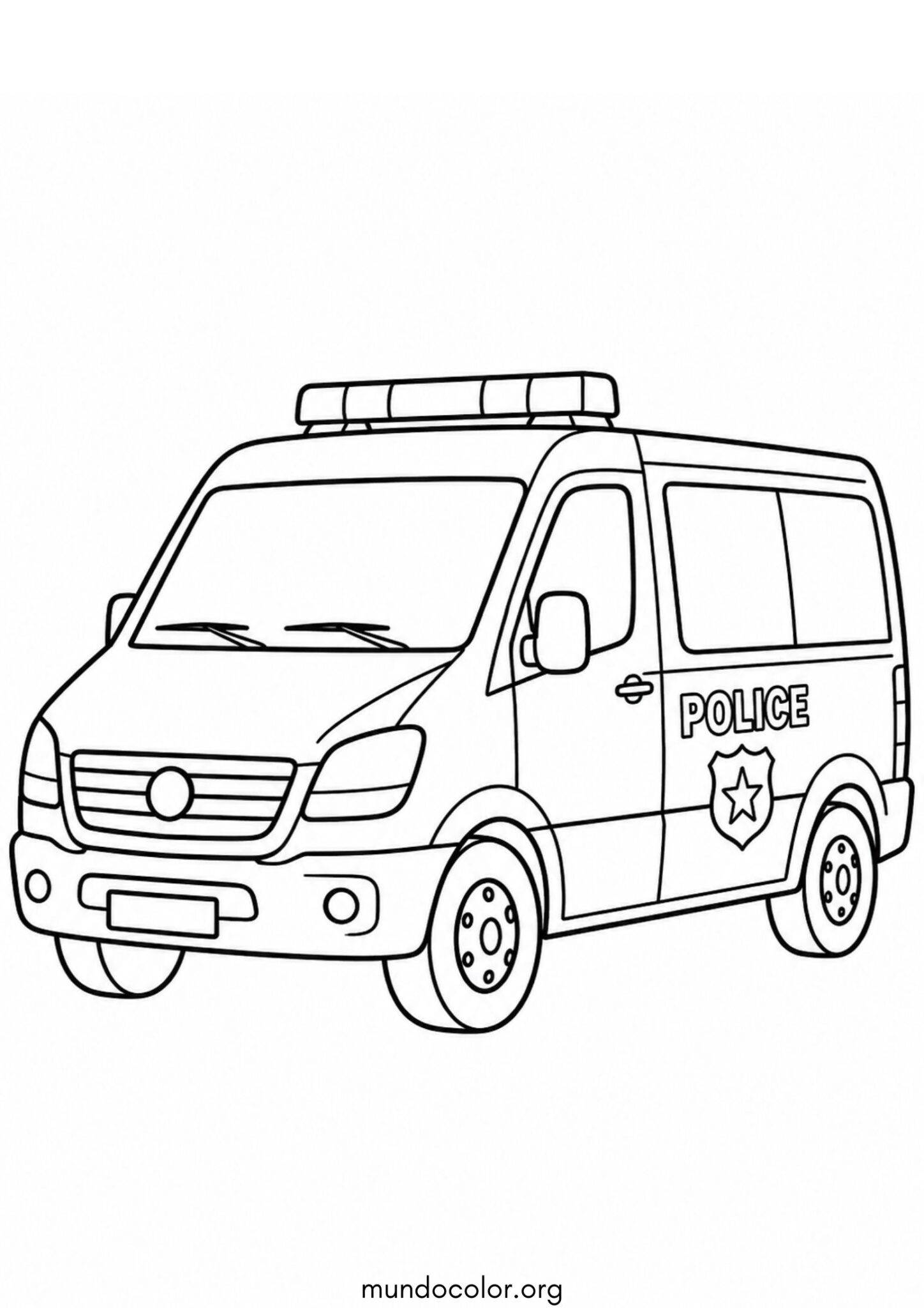 Dibujo de Furgón de policía para imprimir Dibujo de Furgón de policía para colorear