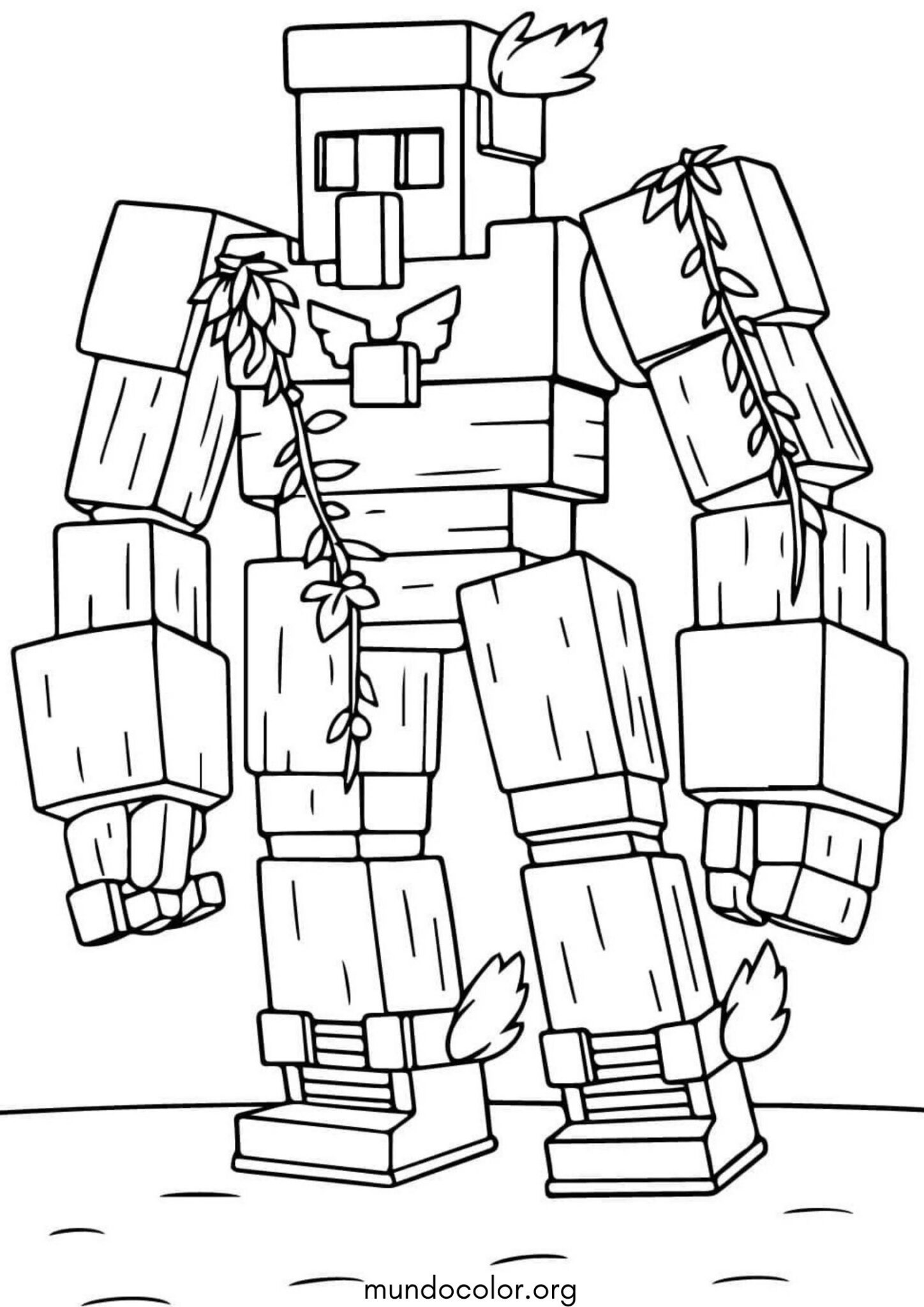 Dibujo de Gólem de hierro de Minecraft para colorear