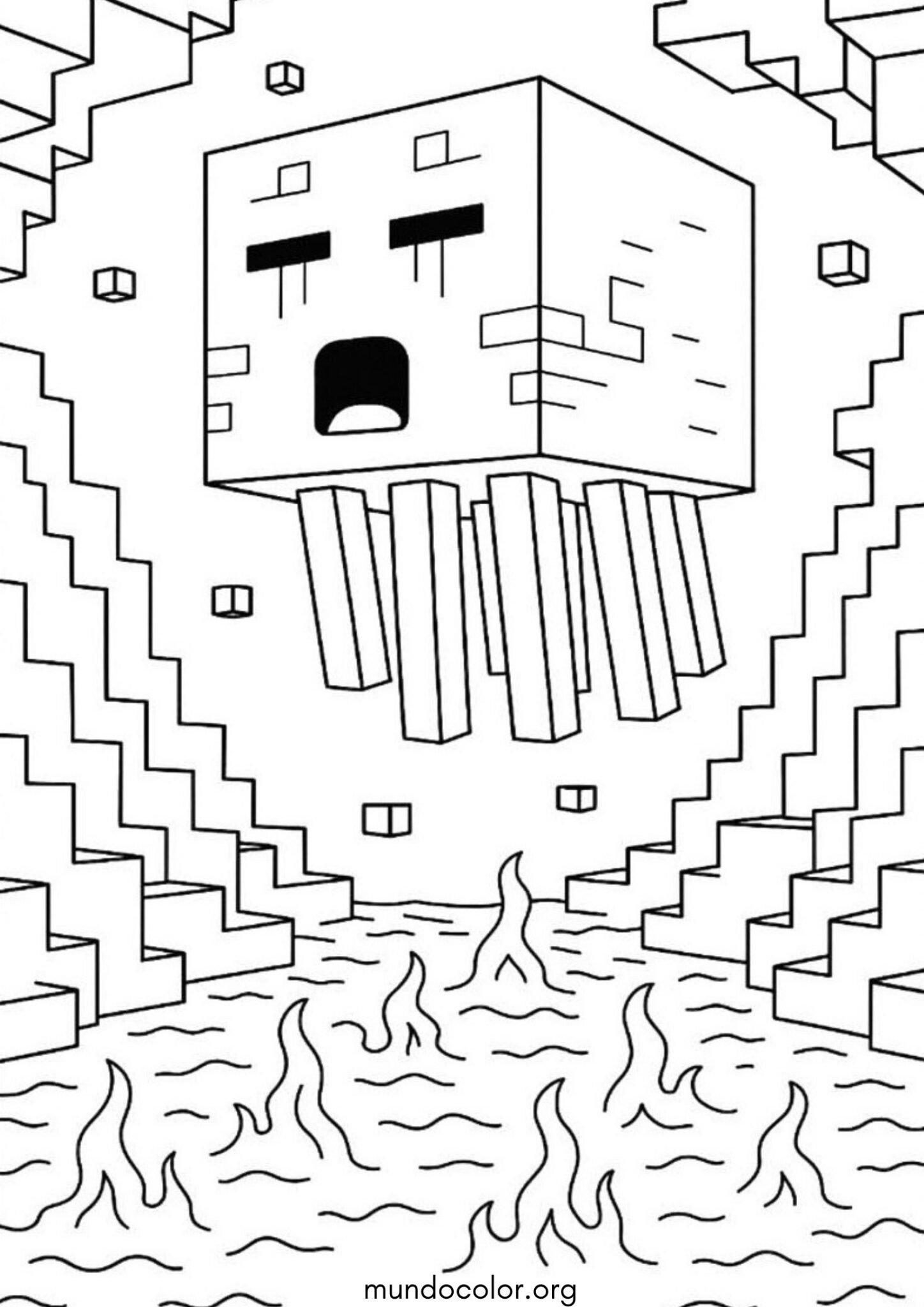 Dibujo de Ghast de Minecraft para colorear