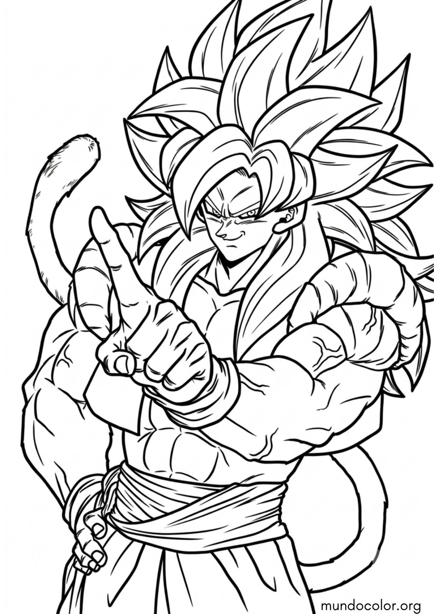 Dibujo de Gogeta en forma Super Saiyan 4 (Dragon Ball) para colorear
