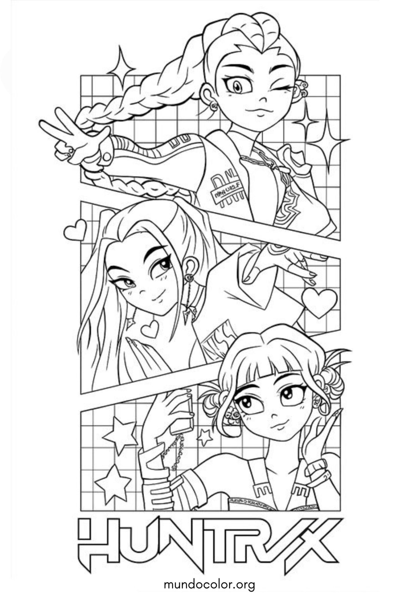 Dibujo de Grupo Huntr/x para colorear