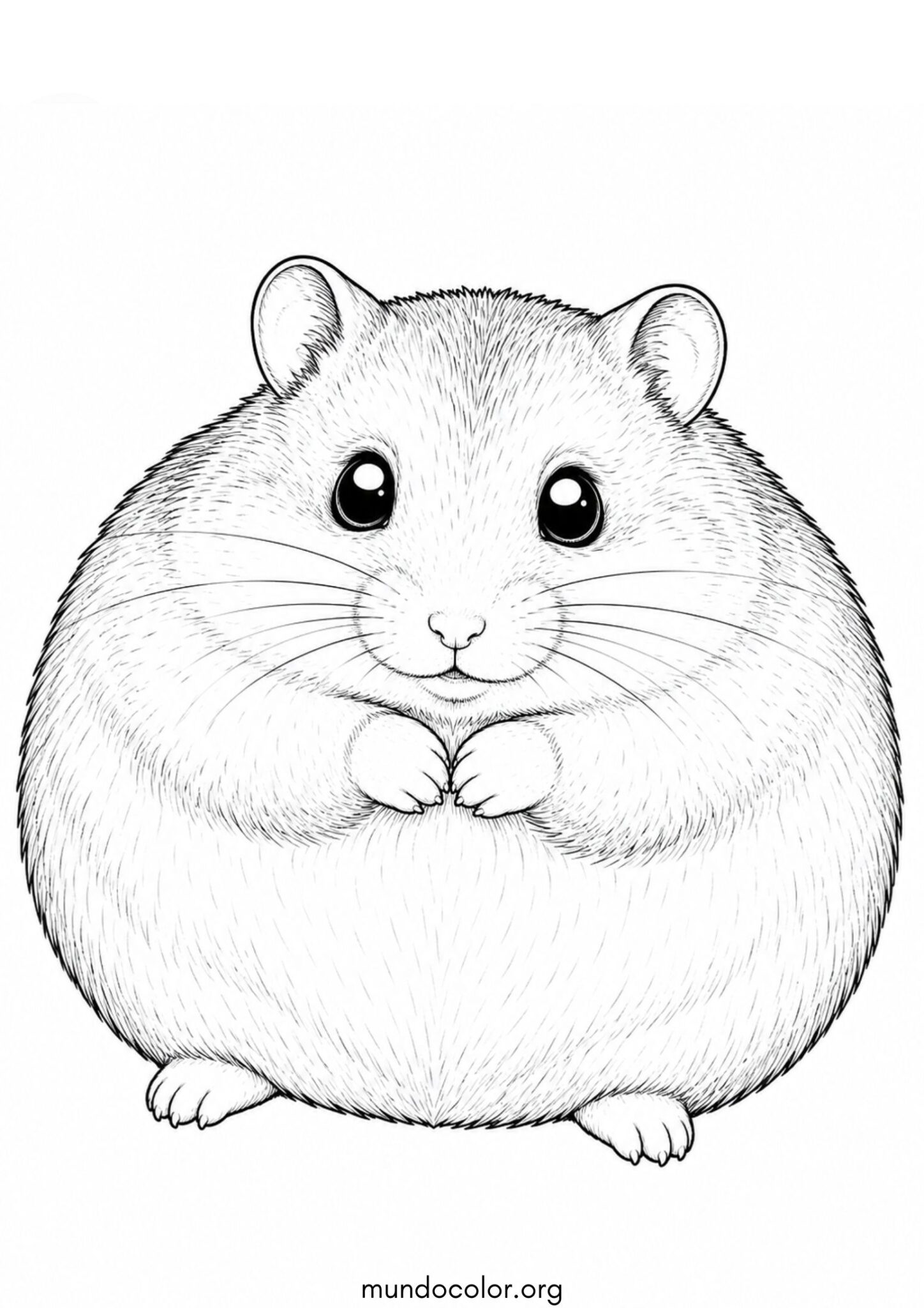 Dibujo de Hámster gordo y redondo para colorear