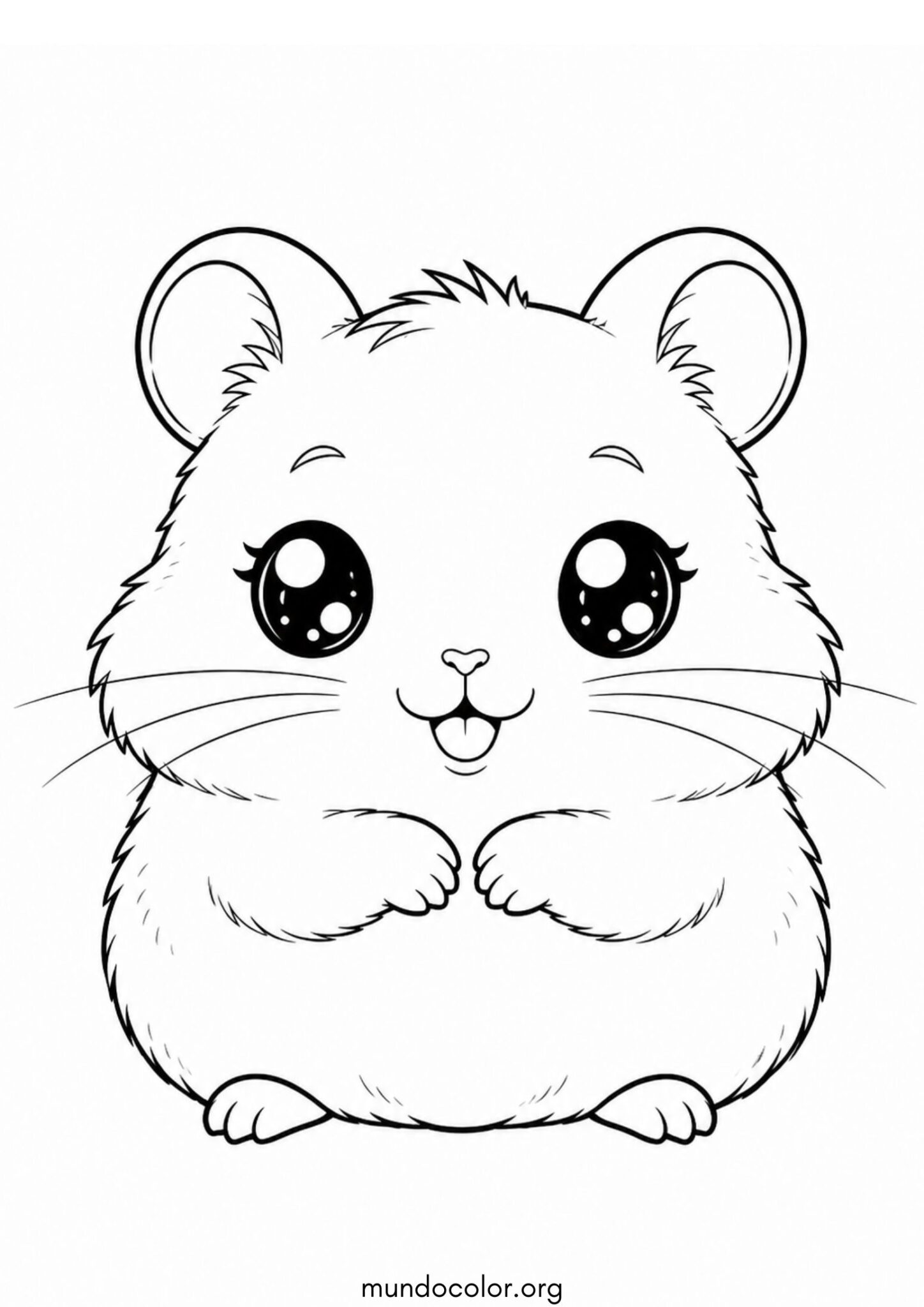 Dibujo de Hámster kawaii tierno para colorear